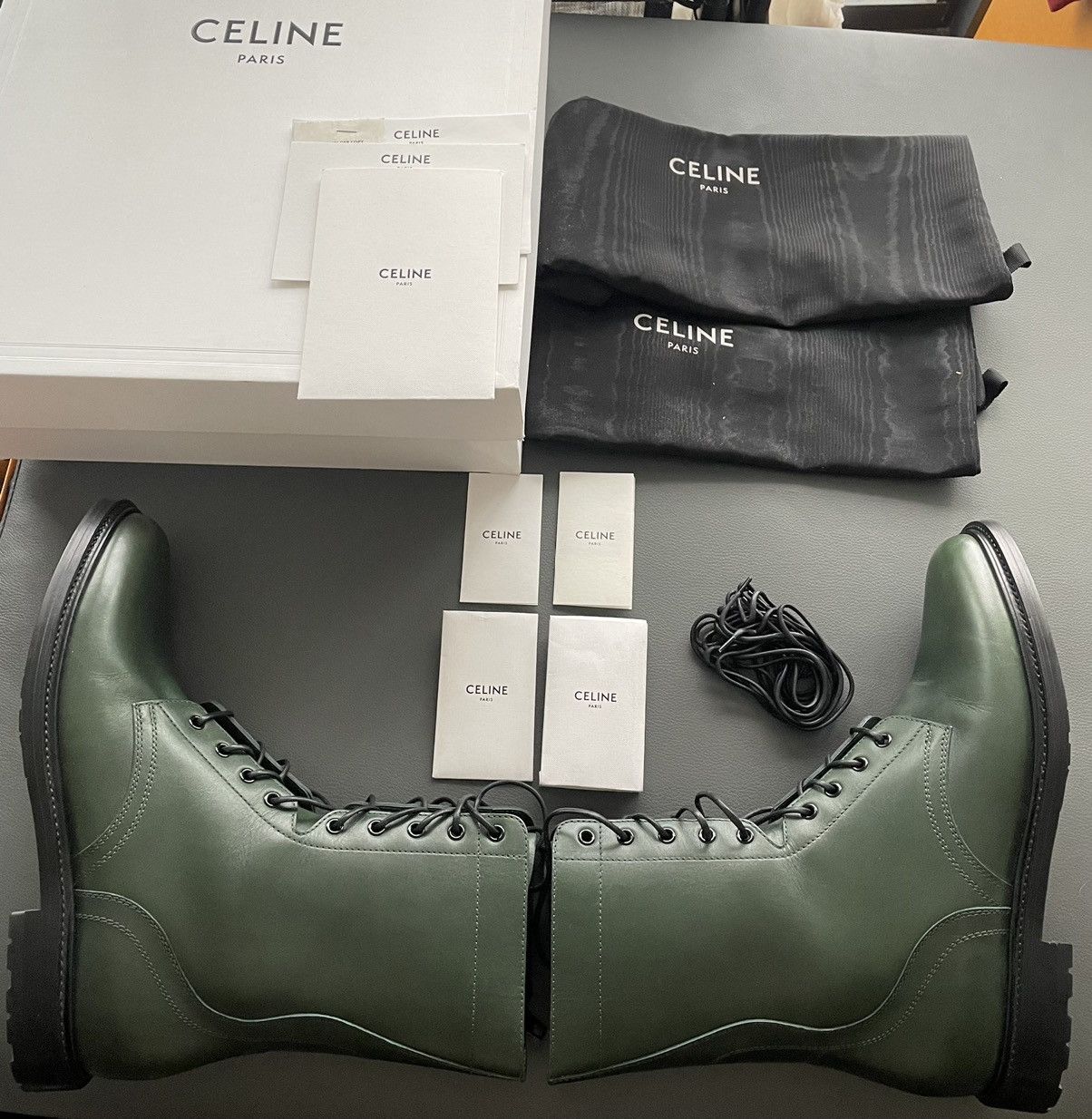 Celine × Hedi Slimane Limited Edition Runway Celine Ranger Leather Boots Size US 11 / EU 44 - 4 Thumbnail