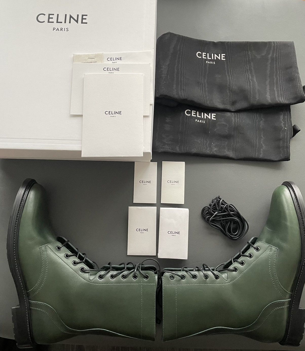 Celine × Hedi Slimane Limited Edition Runway Celine Ranger Leather Boots Size US 11 / EU 44 - 8 Thumbnail