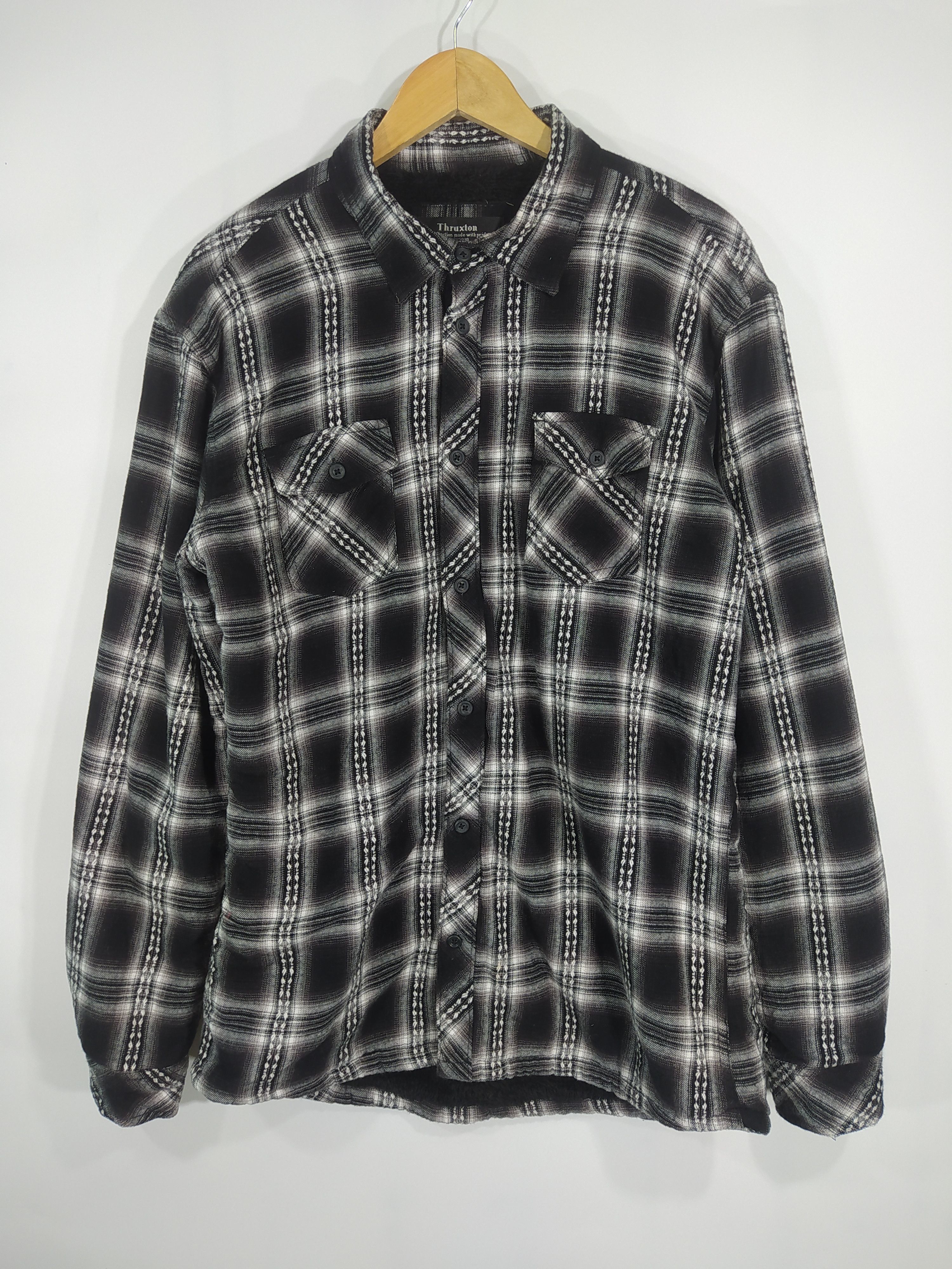 Flannel × Japanese Brand Thruxton Lining Fleece Shirt Button Up Flannel Size US M / EU 48-50 / 2 - 1 Thumbnail