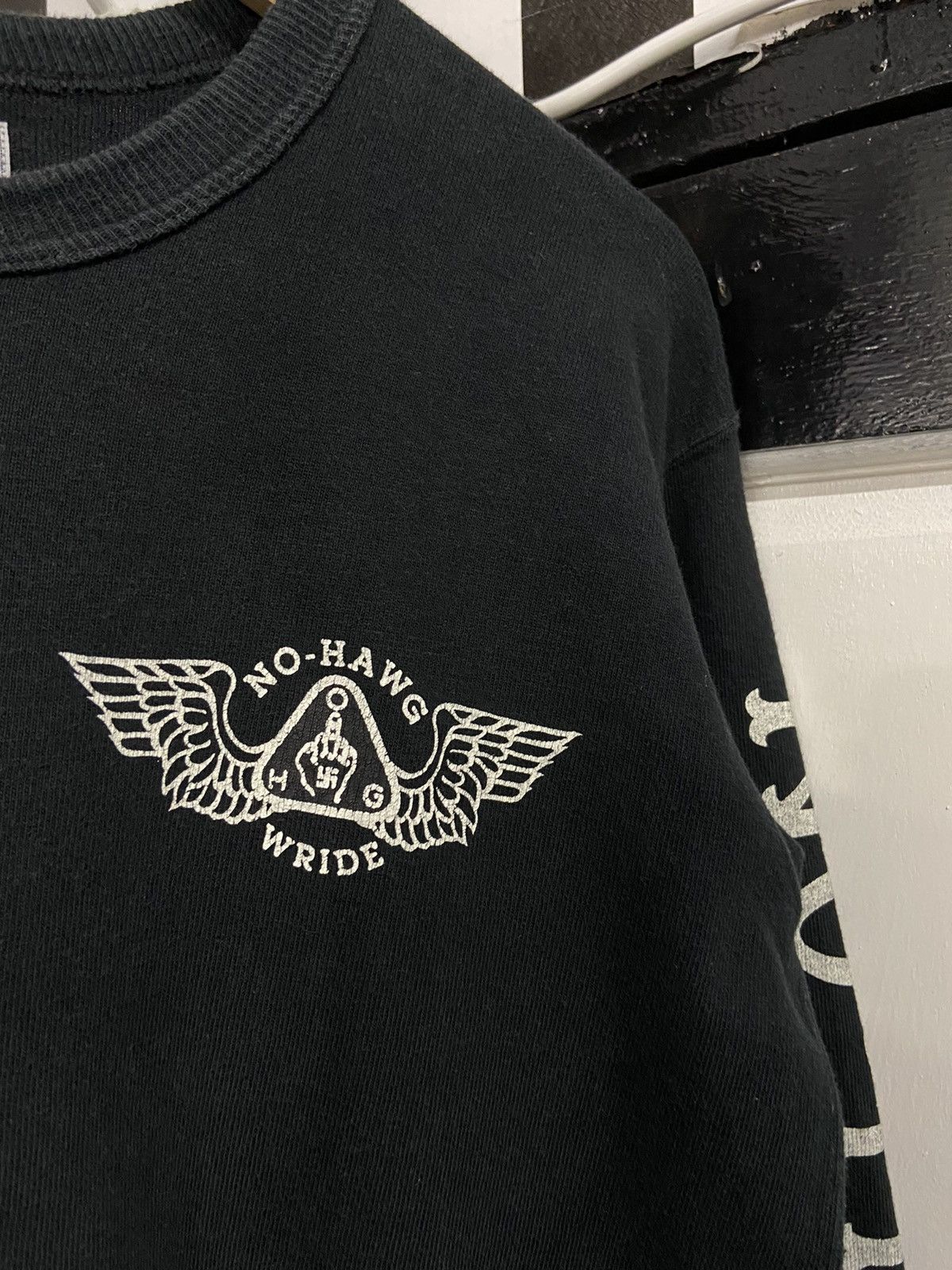 Japanese Brand × Seditionaries × Vintage Vintage WestRide Japan Seditionaries Fuck Nazi No Hawg Tee Size US M / EU 48-50 / 2 - 6 Thumbnail