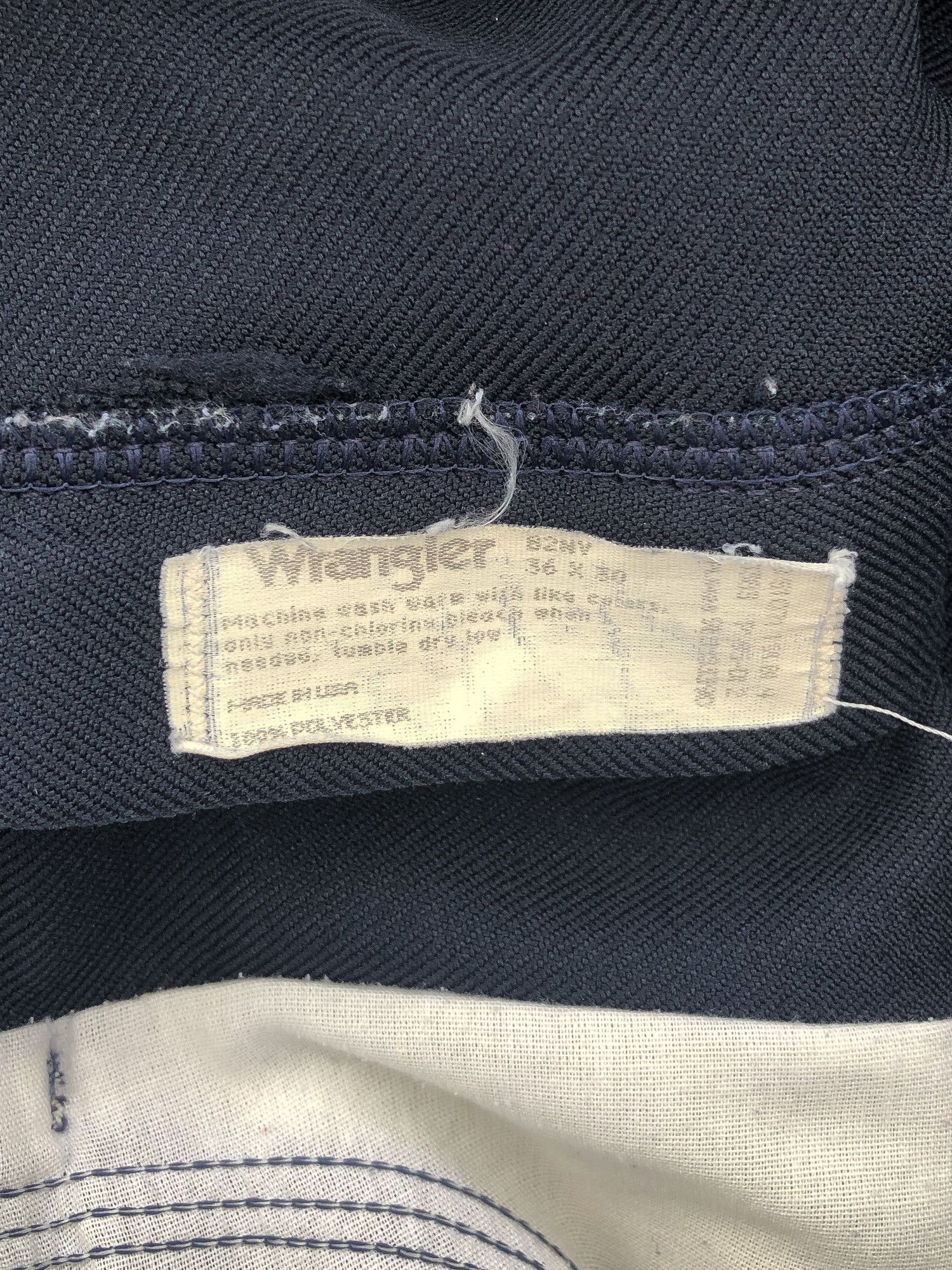 Other Vintage 90s Navy Wrangler Straight Cut Pleated Pants Size US 36 / EU 52 - 3 Thumbnail