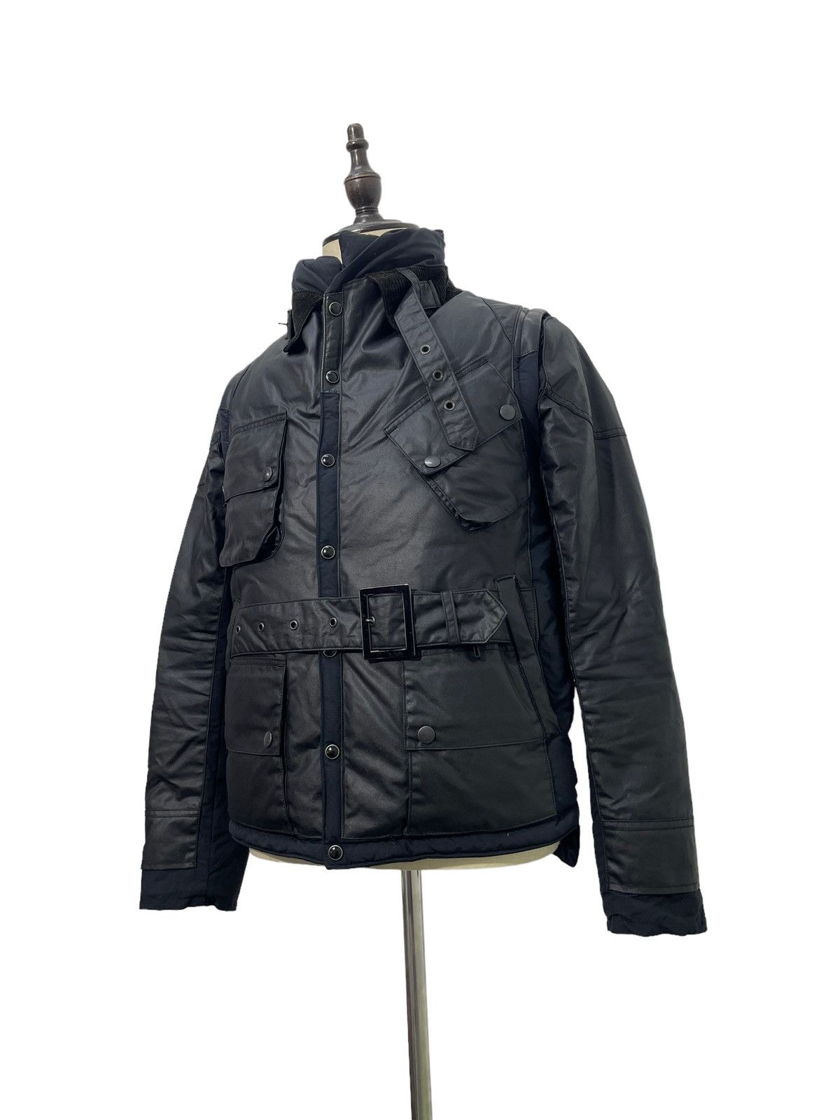 image of Miharayasuhiro x Military Hybrid Horsehide Military Down Jacket Wax Ripstop Slim 43 in Black (Size 