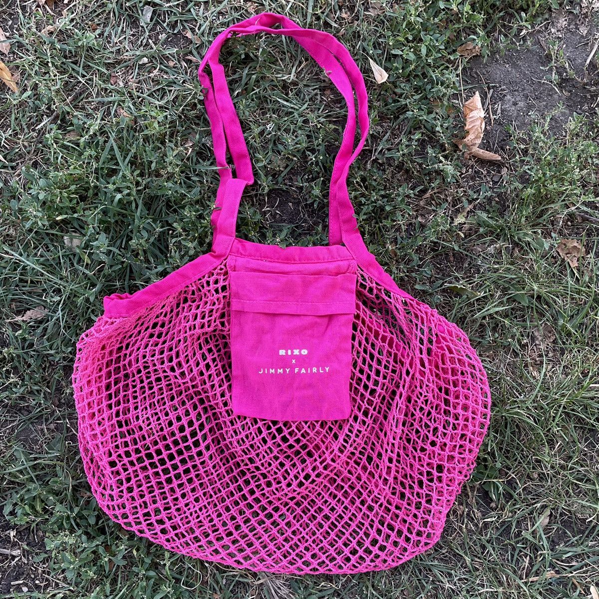 Vintage Y2K Hot Pink Mesh Tote Bag Shopper Netting Punk Techwear OS Size ONE SIZE - 1 Thumbnail