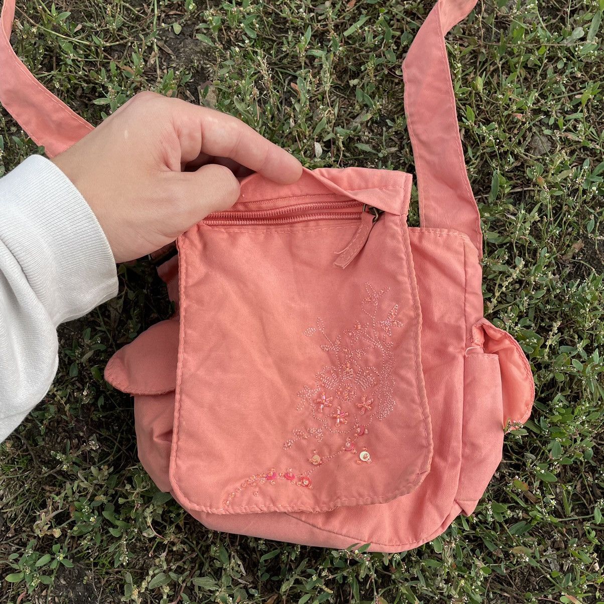 Vintage Vintage Y2K Pink Cotton Crossbody Shoulder Bag Techwear OS Size ONE SIZE - 2 Thumbnail