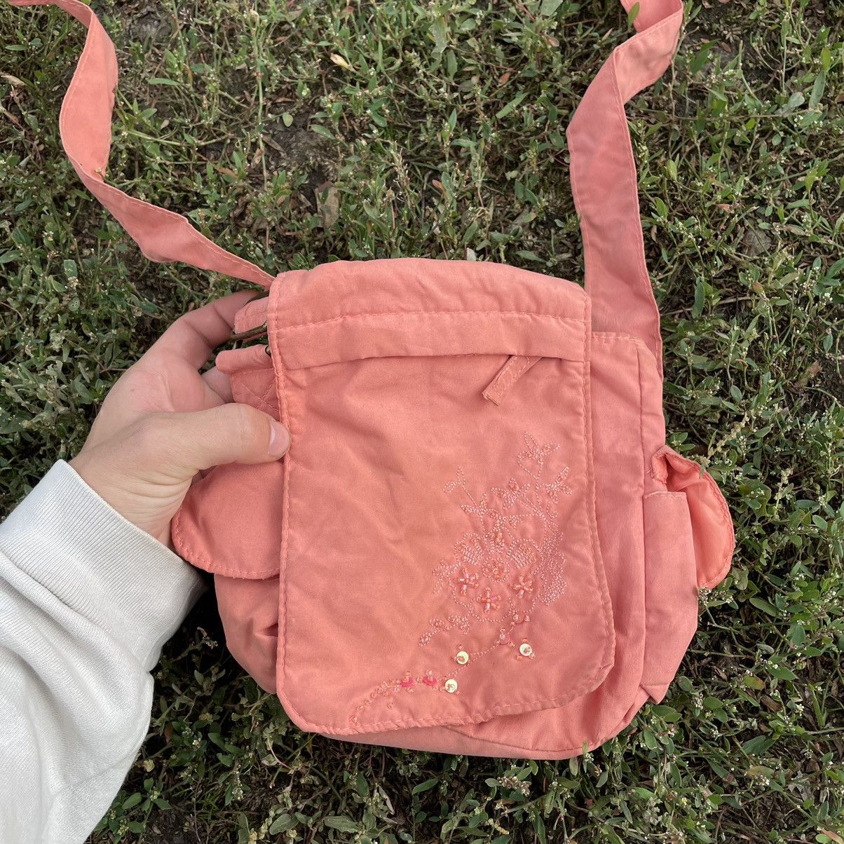 Vintage Vintage Y2K Pink Cotton Crossbody Shoulder Bag Techwear OS Size ONE SIZE - 3 Thumbnail