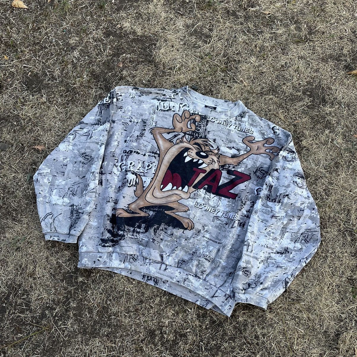 Hypebeast Vintage 90s Tasmanian Devil Warner Bros All Over Crewneck Size US XL / EU 56 / 4 - 5 Thumbnail