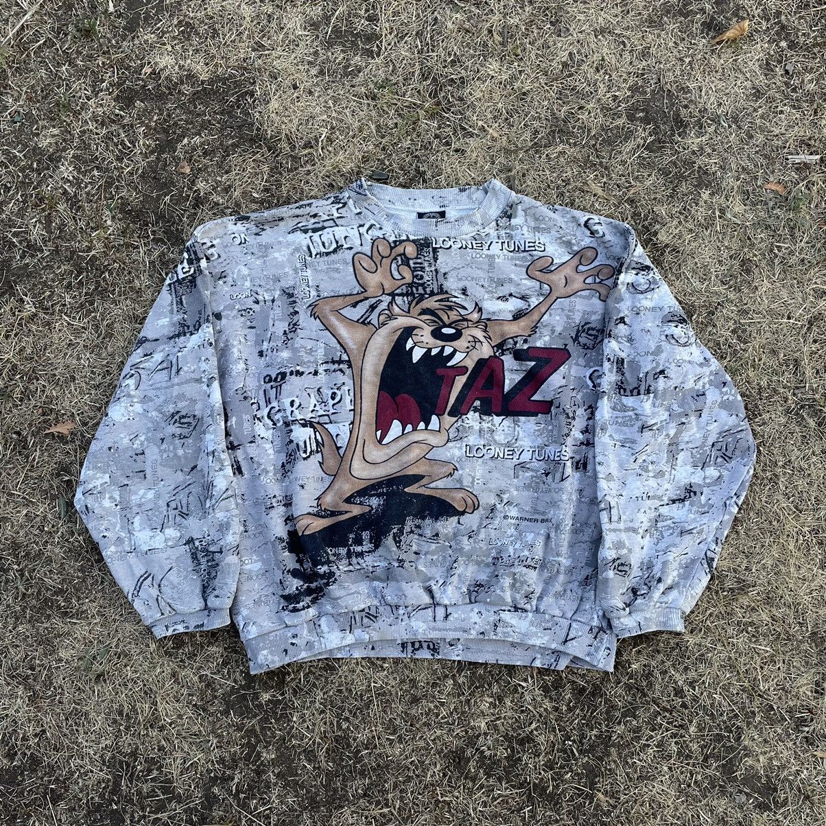 Hypebeast Vintage 90s Tasmanian Devil Warner Bros All Over Crewneck Size US XL / EU 56 / 4 - 1 Thumbnail