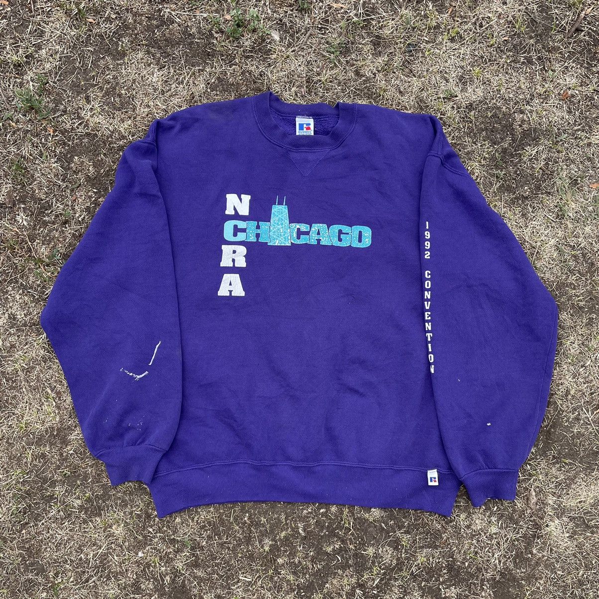 Vintage 90s Faded Crewneck Painted Russell L