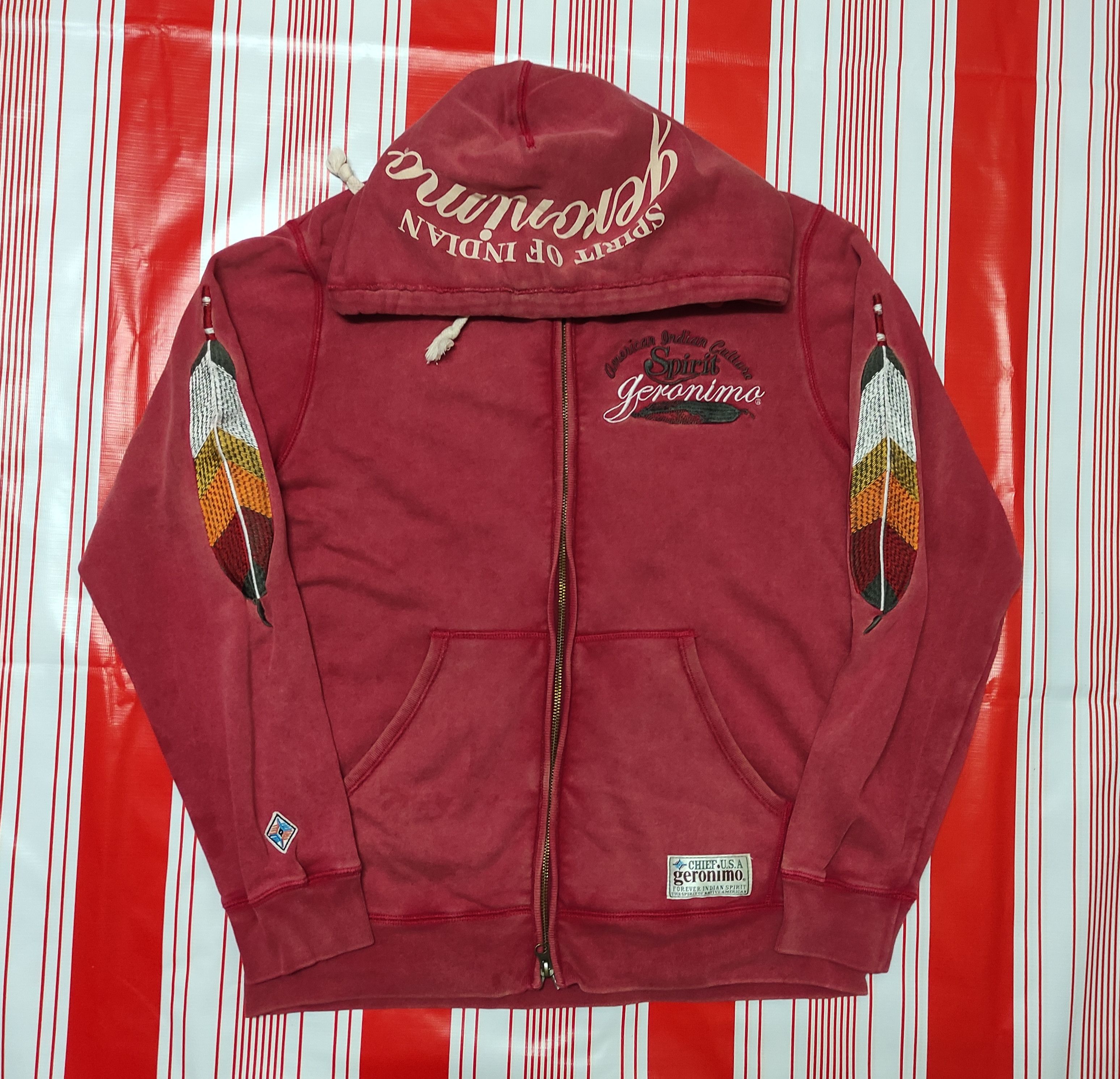 Japanese Brand × Vintage Vtg American indian CultureSpiritGeronimahoodie Size US S / EU 44-46 / 1 - 2 Thumbnail