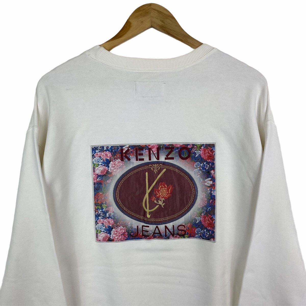 Kenzo × Vintage Vintage KENZO JEANS Big Logo Sweatshirt Pullover Size US L / EU 52-54 / 3 - 3 Thumbnail