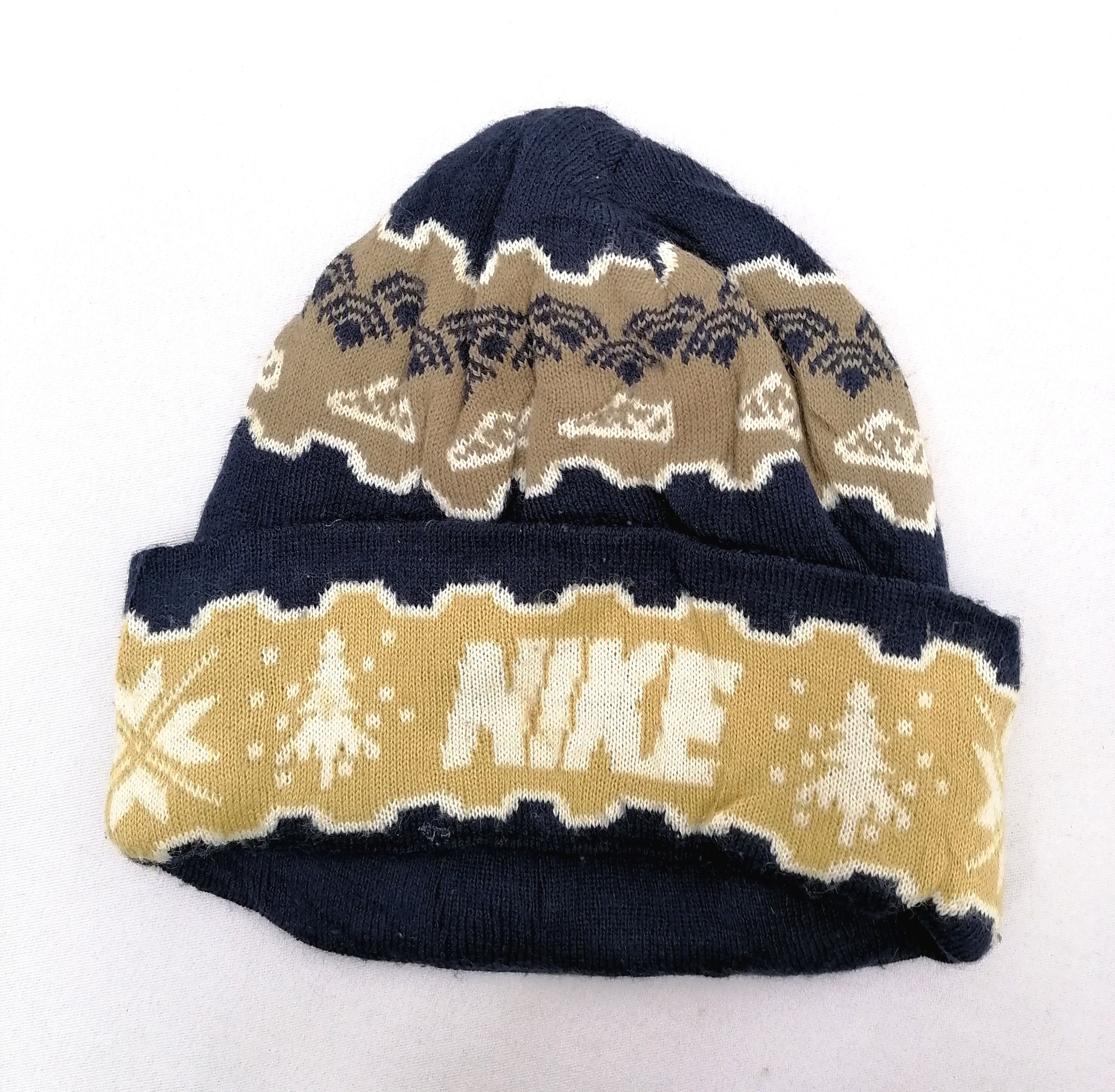 Nike × Vintage Nike Swoosh Cool Designs Beanie Hat Size ONE SIZE - 1 Thumbnail