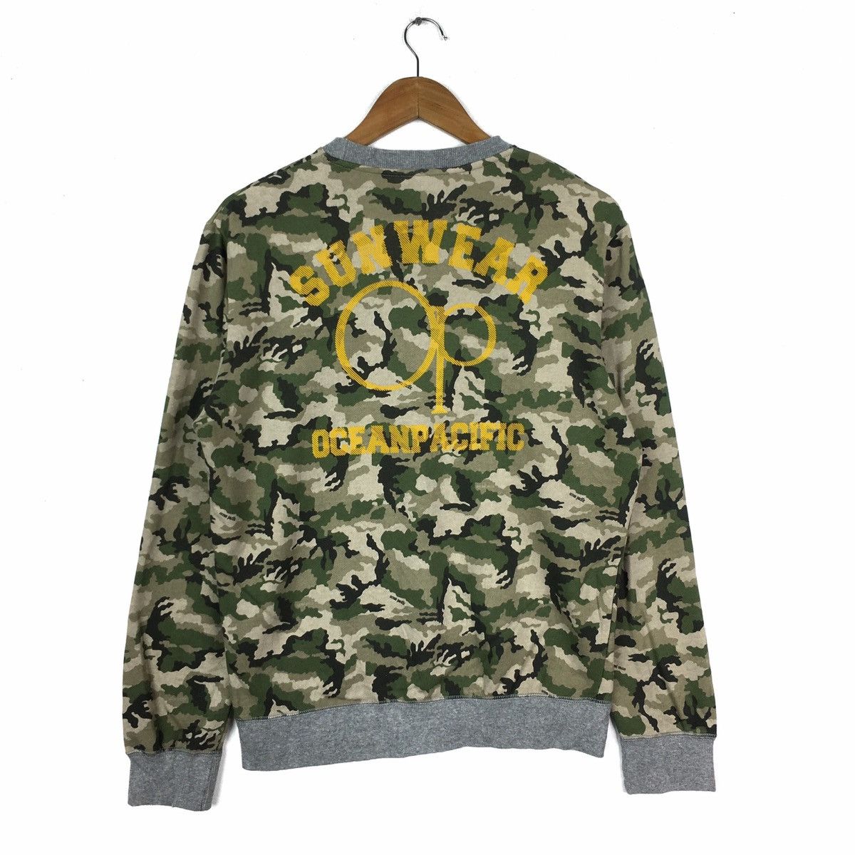 Ocean Pacific × Vintage Ocean Pacific OP Surfing Big Logo Camouflage Sweatshirt Size US M / EU 48-50 / 2 - 1 Thumbnail