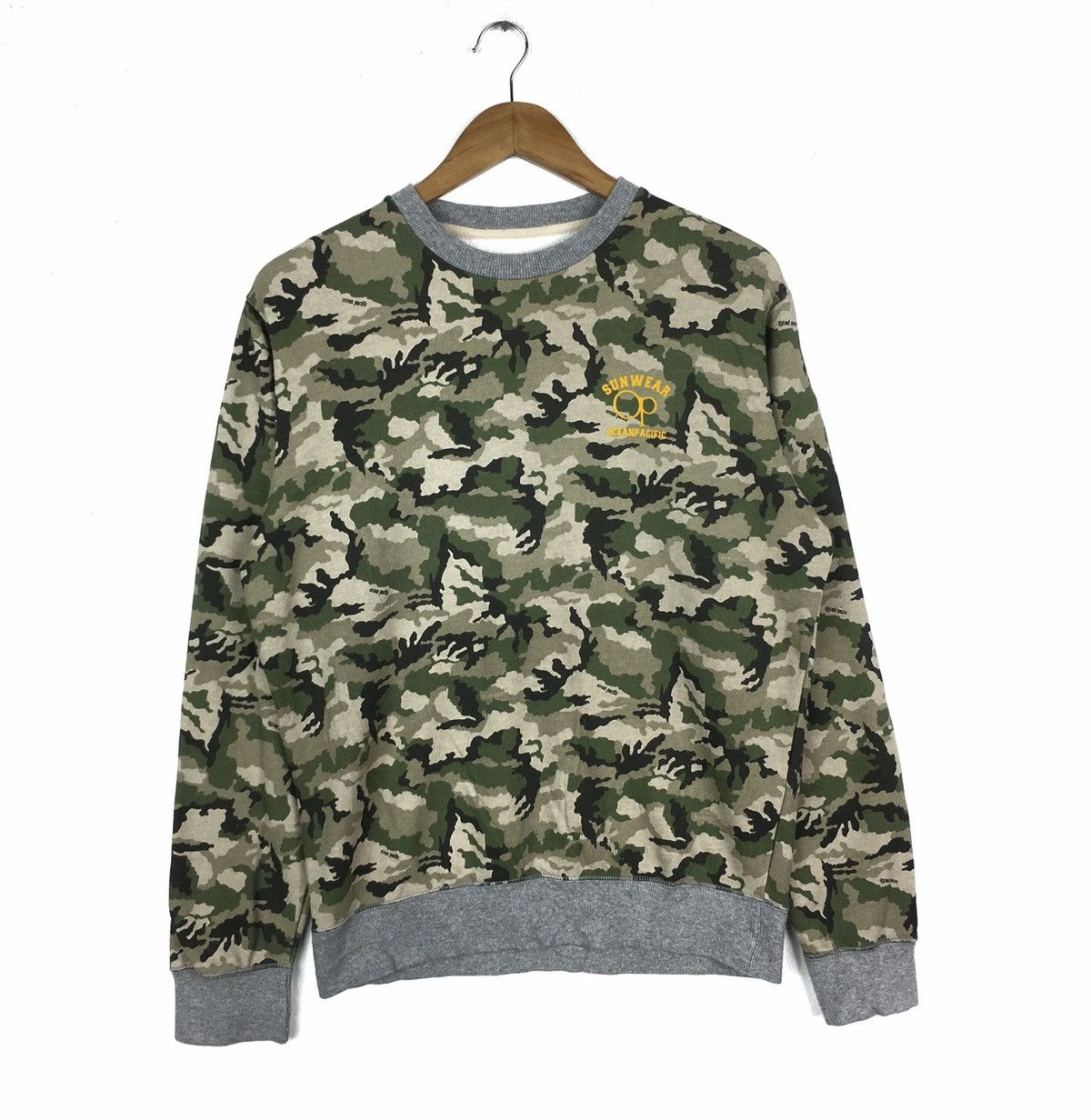 Ocean Pacific × Vintage Ocean Pacific OP Surfing Big Logo Camouflage Sweatshirt Size US M / EU 48-50 / 2 - 2 Thumbnail