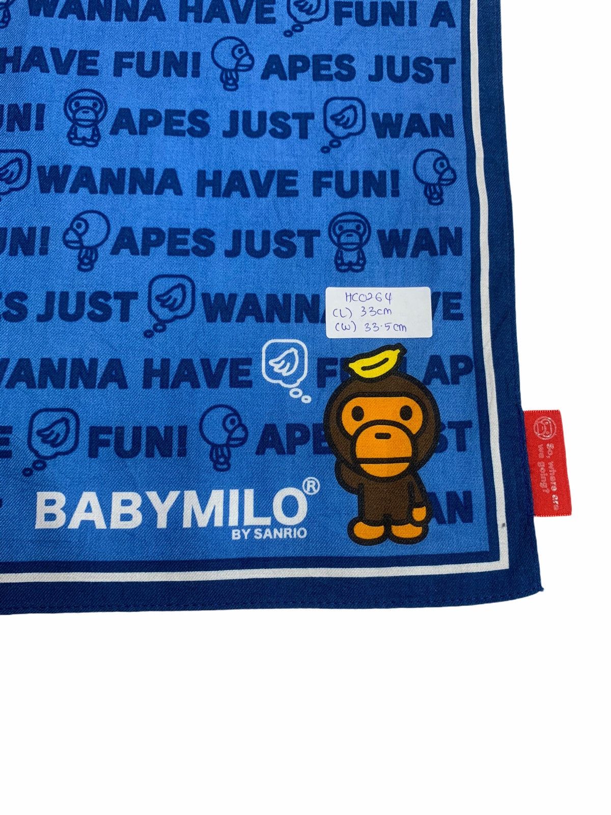 Bape Baby Milo Apes Just wanna have fun Bandana Handkerchief Size ONE SIZE - 4 Thumbnail