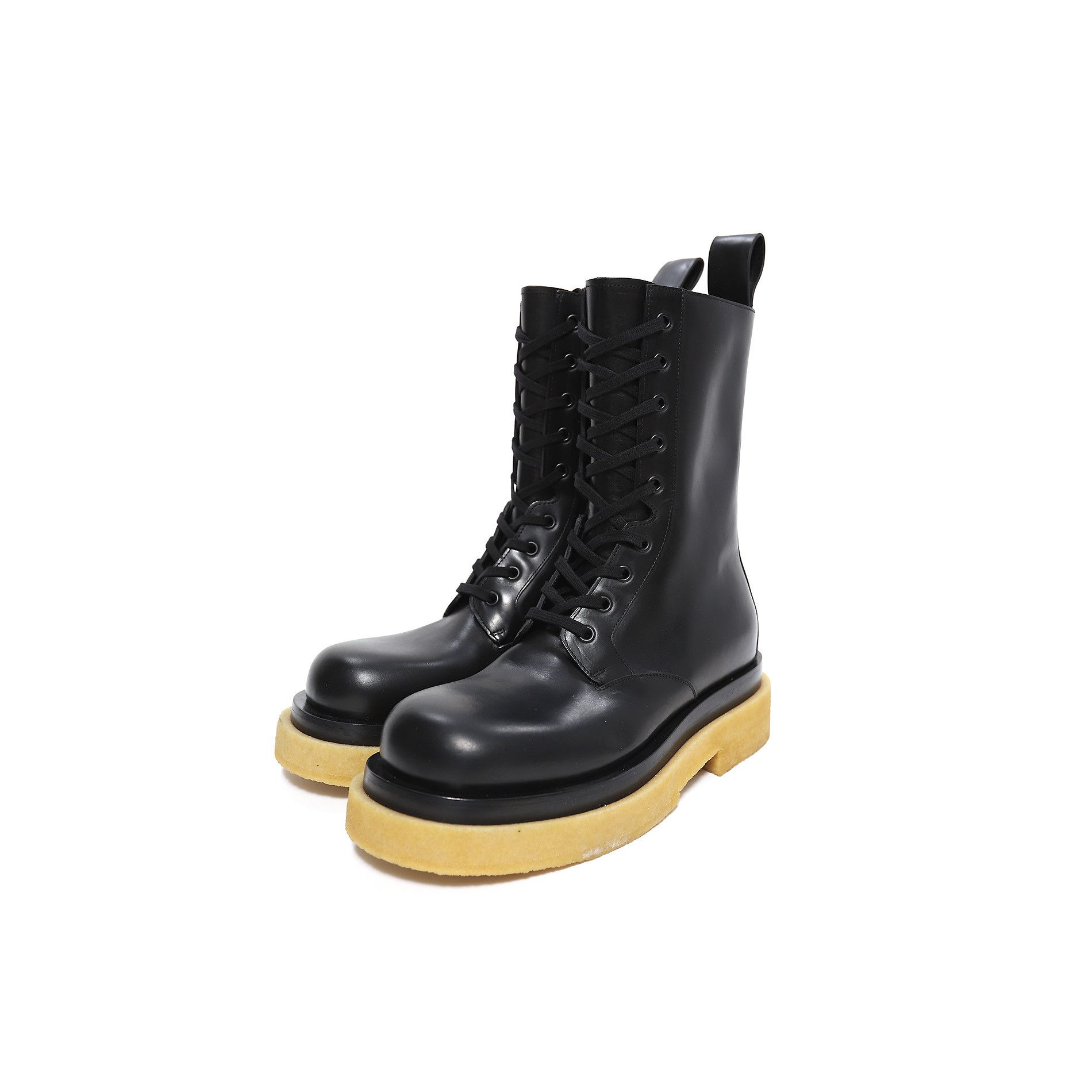 Bottega Veneta by Daniel Lee Crepe Sole Black Laced Lug Boots Size US 11 / EU 44 - 3 Thumbnail