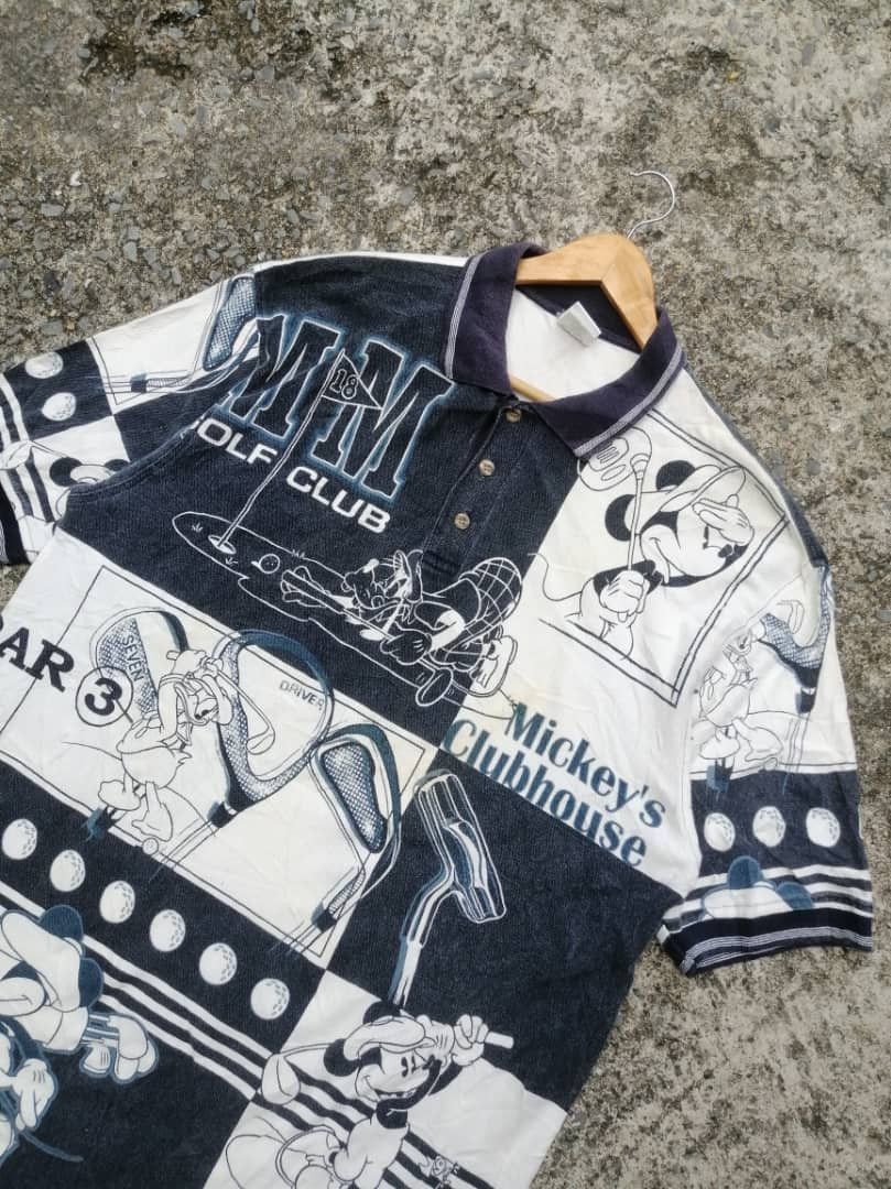 Disney × Mickey Mouse × Vintage Disney Mickey Mouse Allover Print Polo Shirt Size US L / EU 52-54 / 3 - 7 Thumbnail