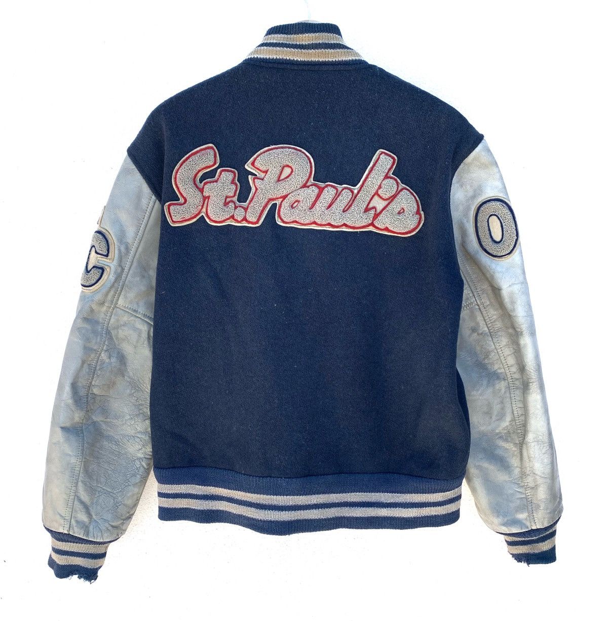 Delong × Sports Specialties Vintage 80s St.paul's Varsity Leather Sleeve Jacket Size US M / EU 48-50 / 2 - 3 Thumbnail