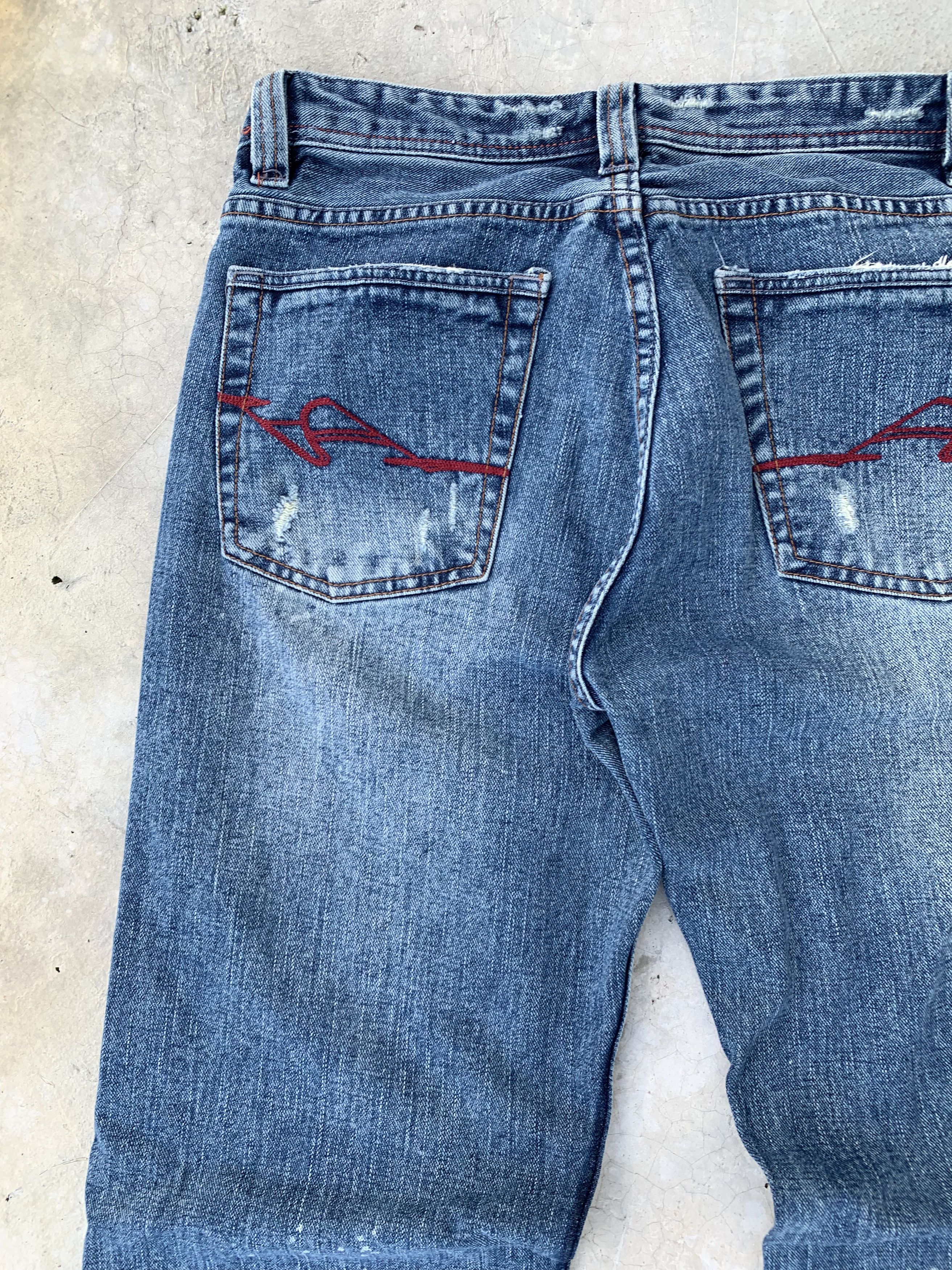 Japanese Brand Vintage Nylaus Light Distressed Painter Denim Jeans Size US 32 / EU 48 - 12 Thumbnail