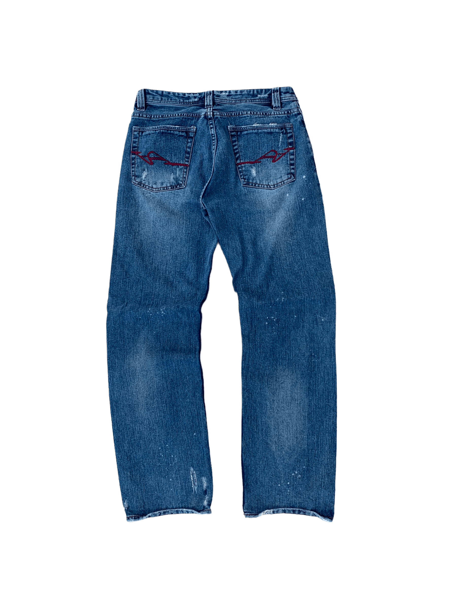Japanese Brand Vintage Nylaus Light Distressed Painter Denim Jeans Size US 32 / EU 48 - 2 Thumbnail