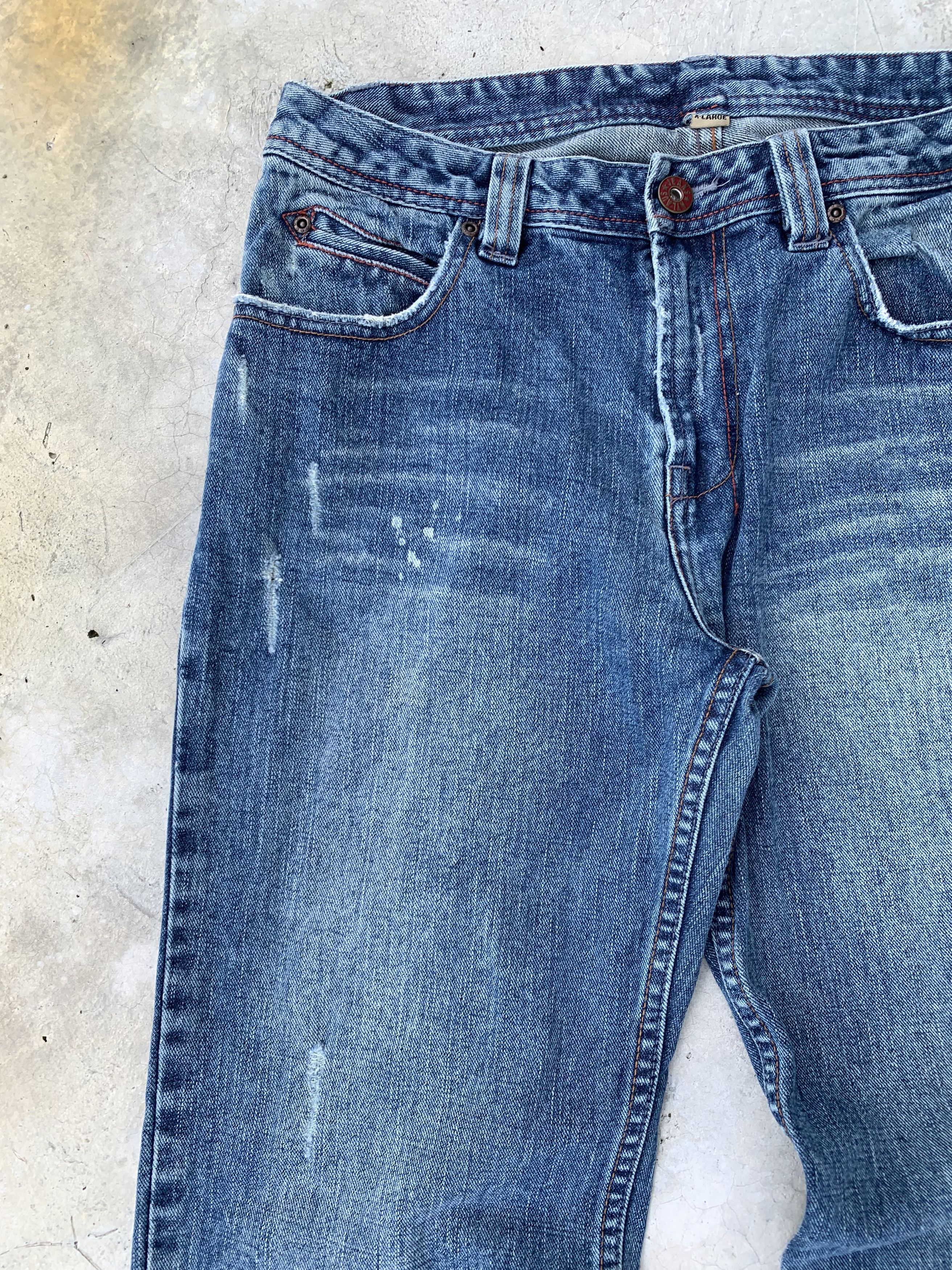 Japanese Brand Vintage Nylaus Light Distressed Painter Denim Jeans Size US 32 / EU 48 - 4 Thumbnail