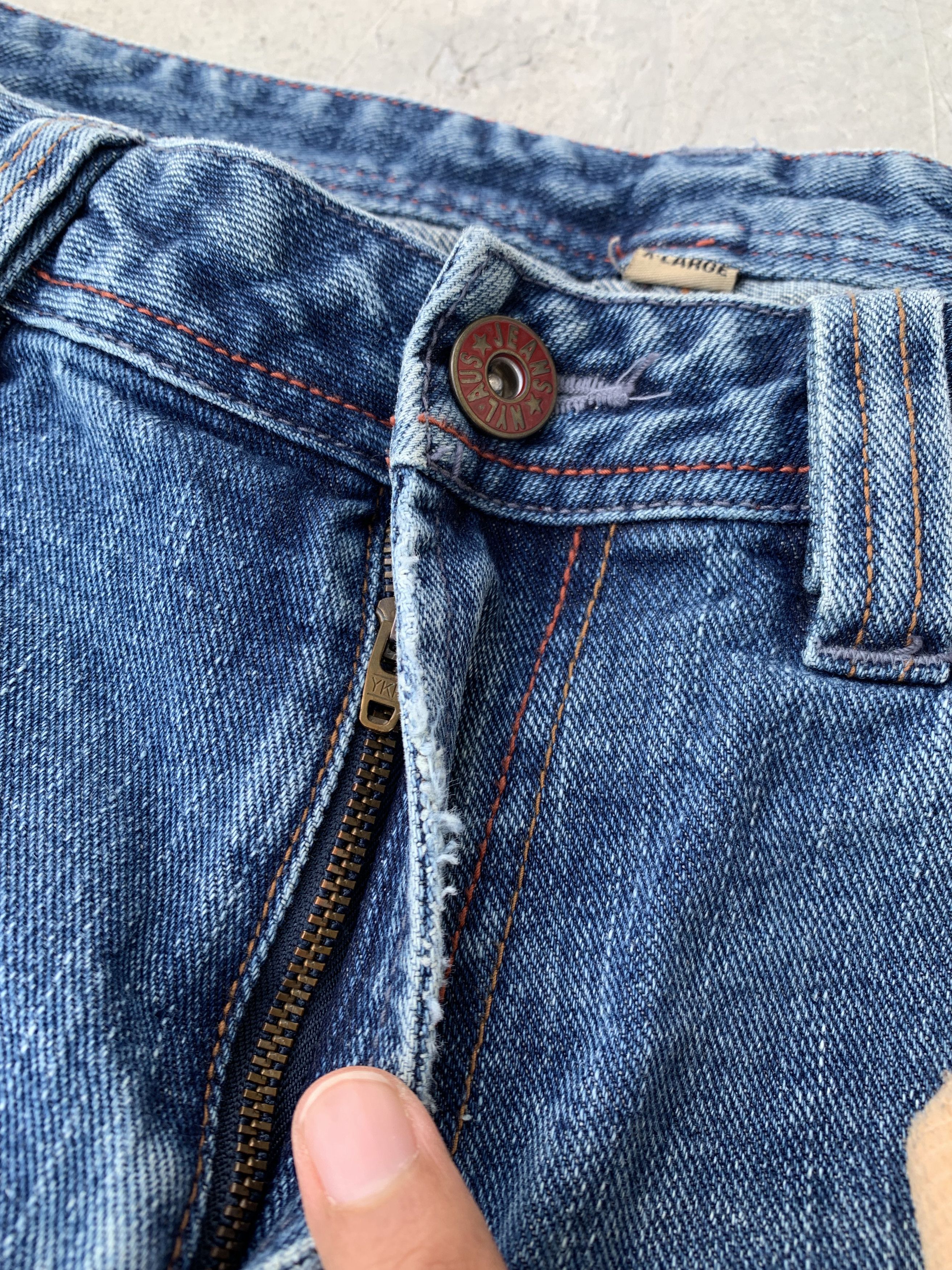 Japanese Brand Vintage Nylaus Light Distressed Painter Denim Jeans Size US 32 / EU 48 - 10 Thumbnail