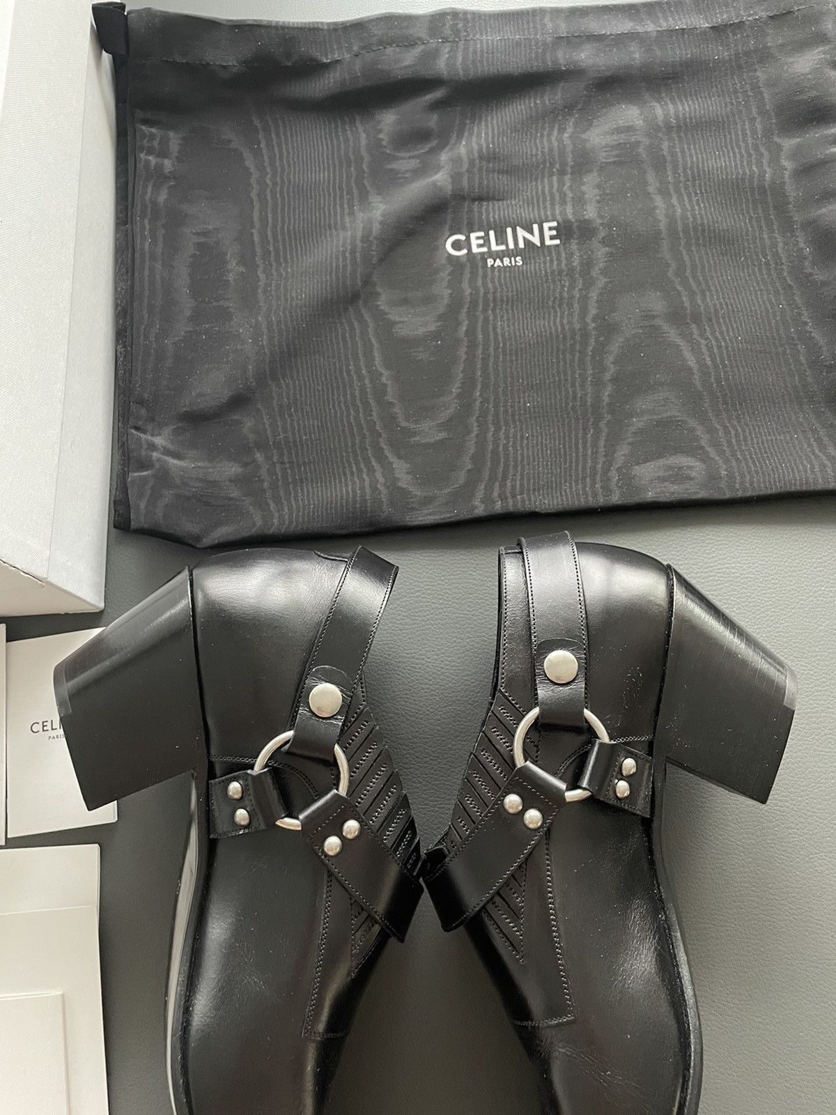 Celine × Hedi Slimane Celine Jacno Biker Boots by Hedi Slimane Super Runway Size US 9.5 / EU 42-43 - 12 Thumbnail