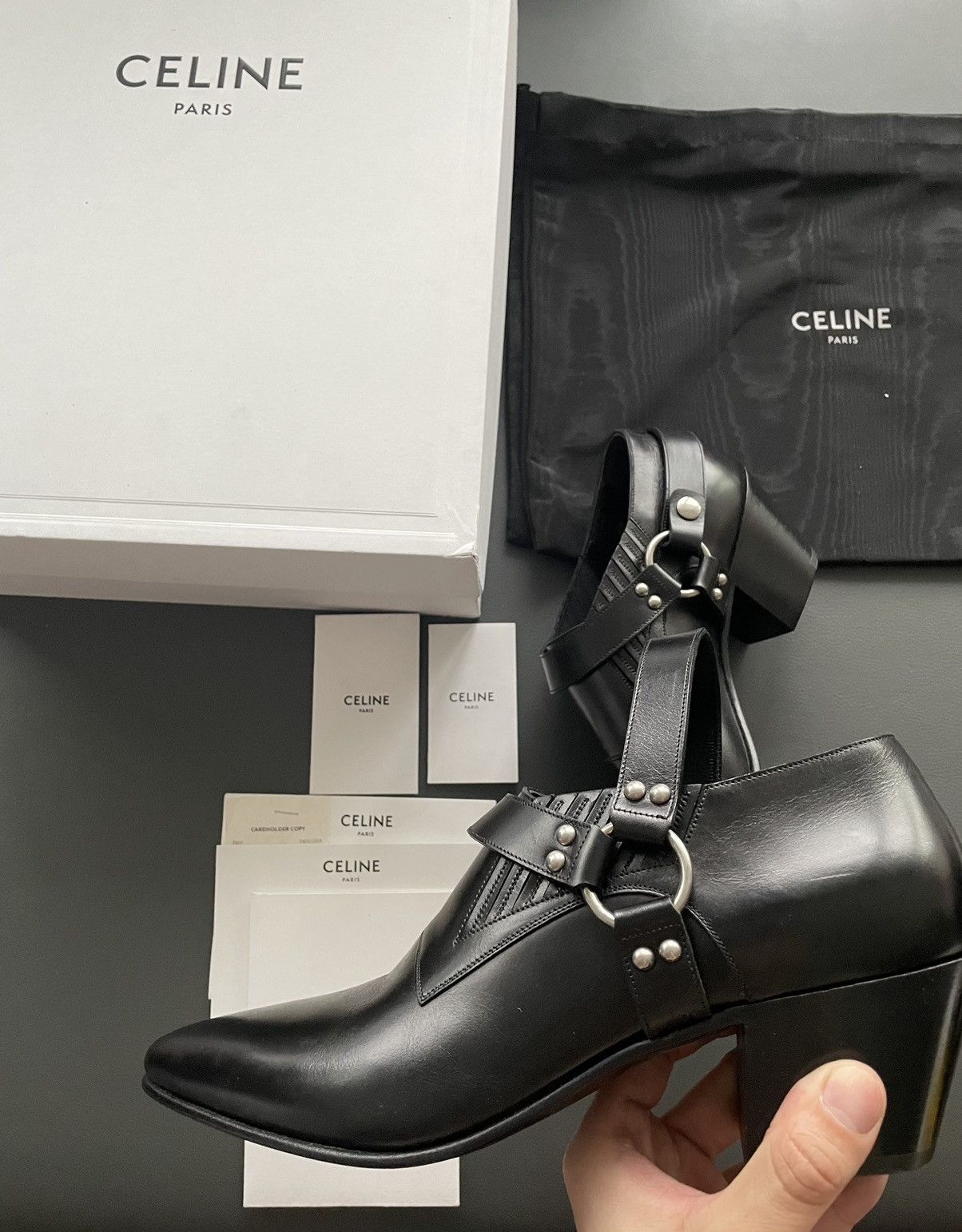 Celine × Hedi Slimane Celine Jacno Biker Boots by Hedi Slimane Super Runway Size US 9.5 / EU 42-43 - 1 Thumbnail
