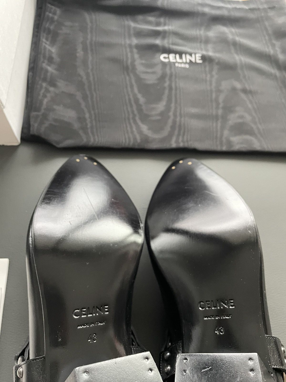 Celine × Hedi Slimane Celine Jacno Biker Boots by Hedi Slimane Super Runway Size US 9.5 / EU 42-43 - 18 Thumbnail