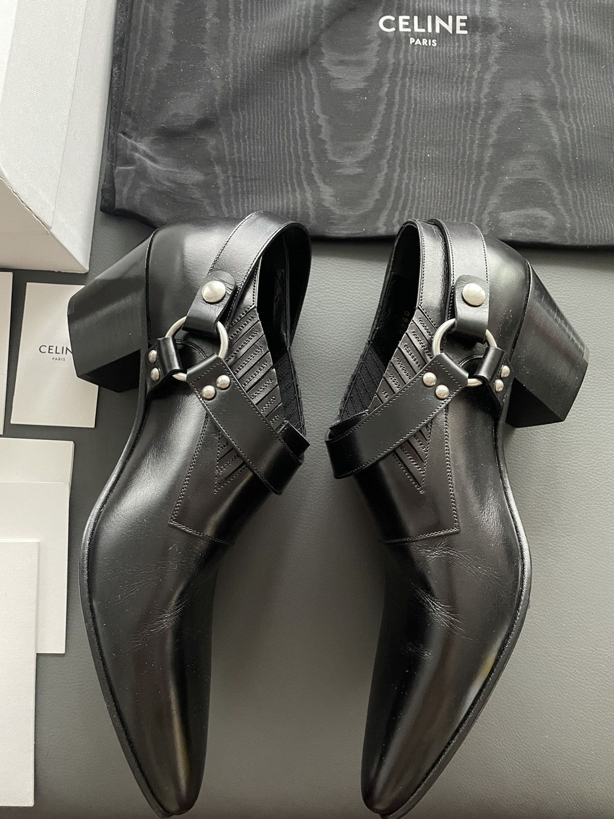 Celine × Hedi Slimane Celine Jacno Biker Boots by Hedi Slimane Super Runway Size US 9.5 / EU 42-43 - 5 Thumbnail