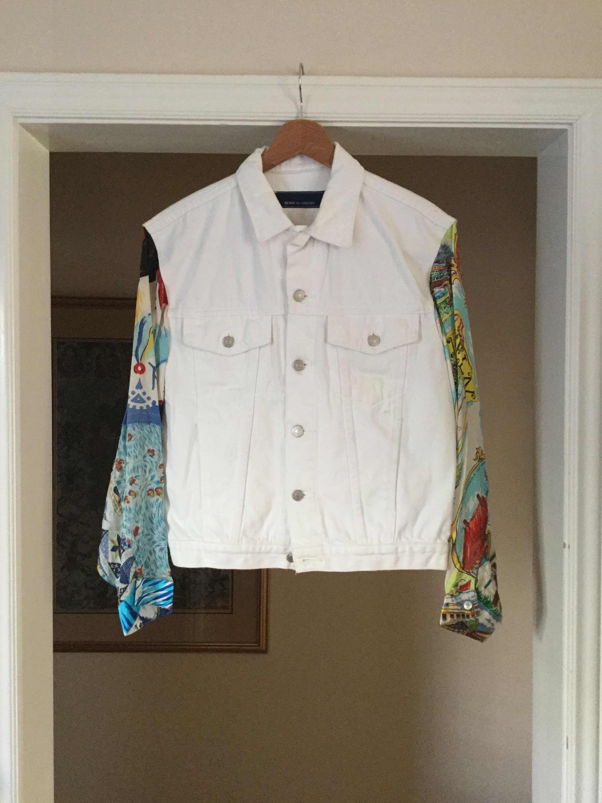 Comme des Garcons AD1989 Reconstructed Scarf Trucker Jacket Size US S / EU 44-46 / 1 - 1 Thumbnail