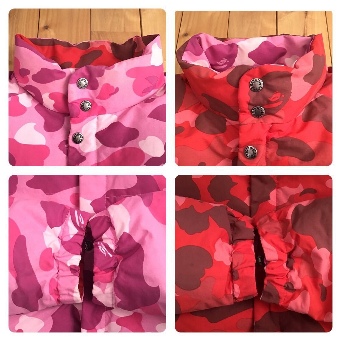 Bape 🔥Reversible🔥 Down jacket pink camo × red camo BAPE ape Size US L / EU 52-54 / 3 - 6 Thumbnail
