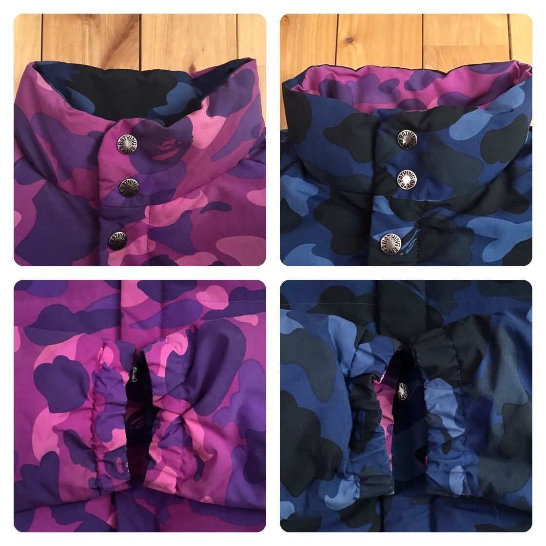 Bape 🔥Reversible🔥 down jacket purple camo × blue camo BAPE ape Size US L / EU 52-54 / 3 - 7 Thumbnail