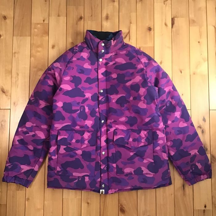 Bape Reversible down jacket purple camo blue camo BAPE ape