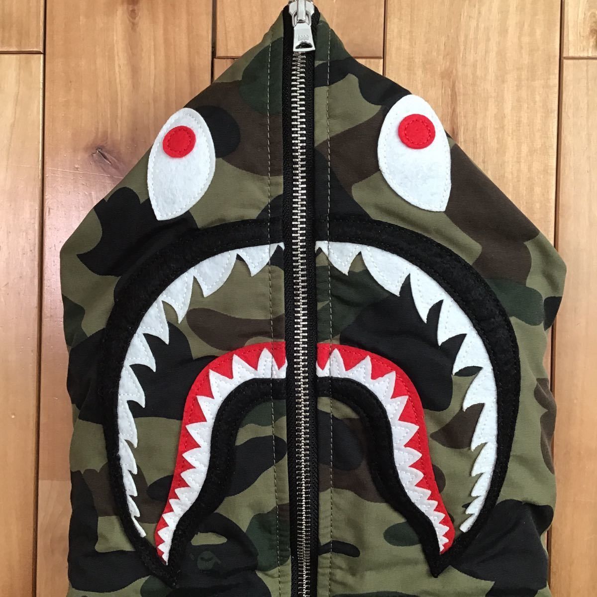 Bape Shark BAPE full zip hoodie batting jacket 1st camo green Size US S / EU 44-46 / 1 - 4 Thumbnail