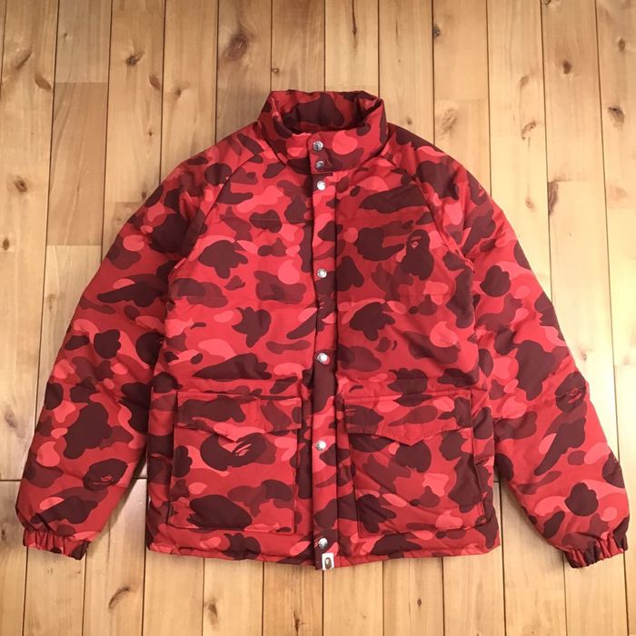 Bape camo best sale down jacket