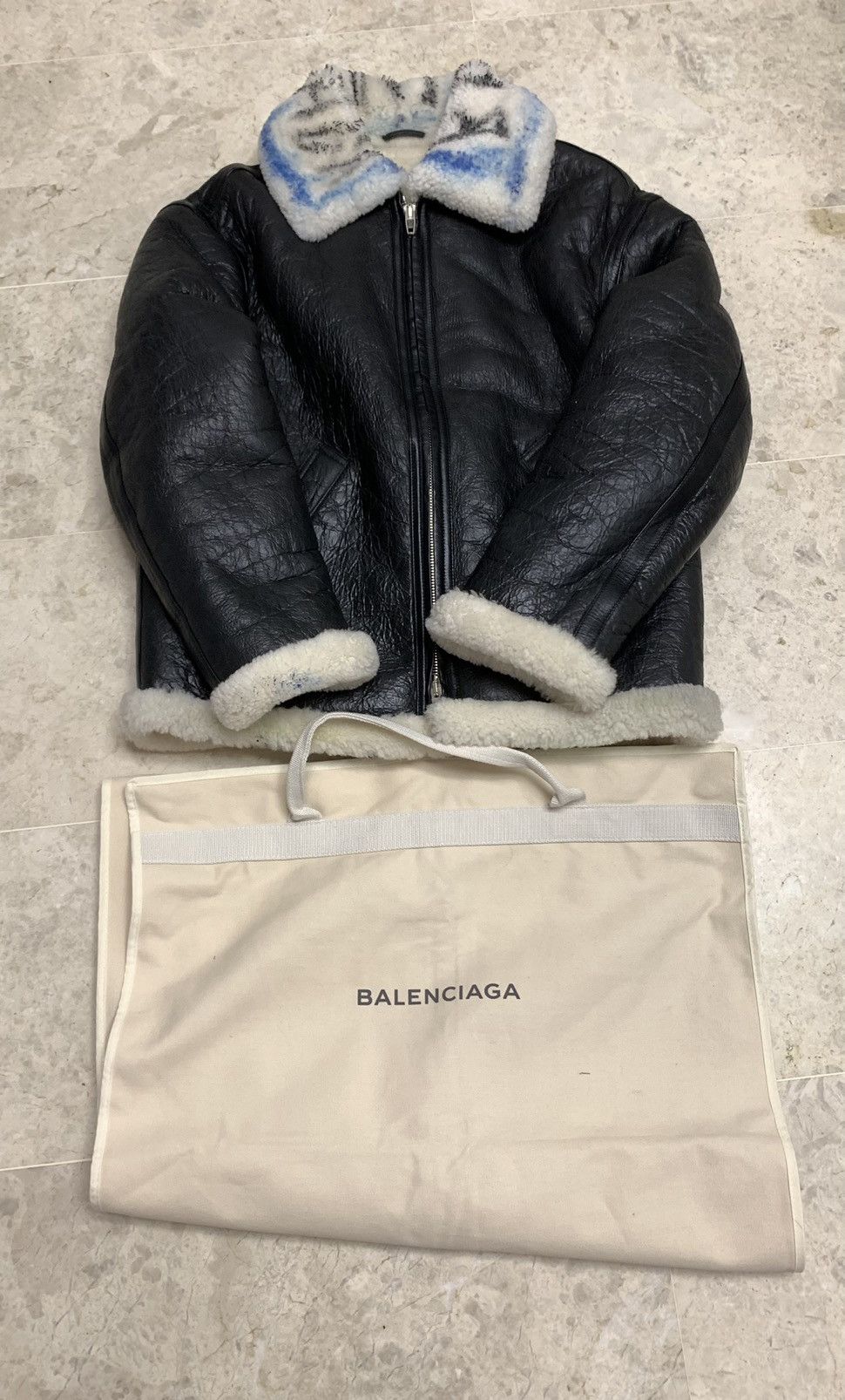 Balenciaga Balenciaga 18AW oversize leather bomber jacket Size US XXL / EU 58 / 5 - 3 Thumbnail