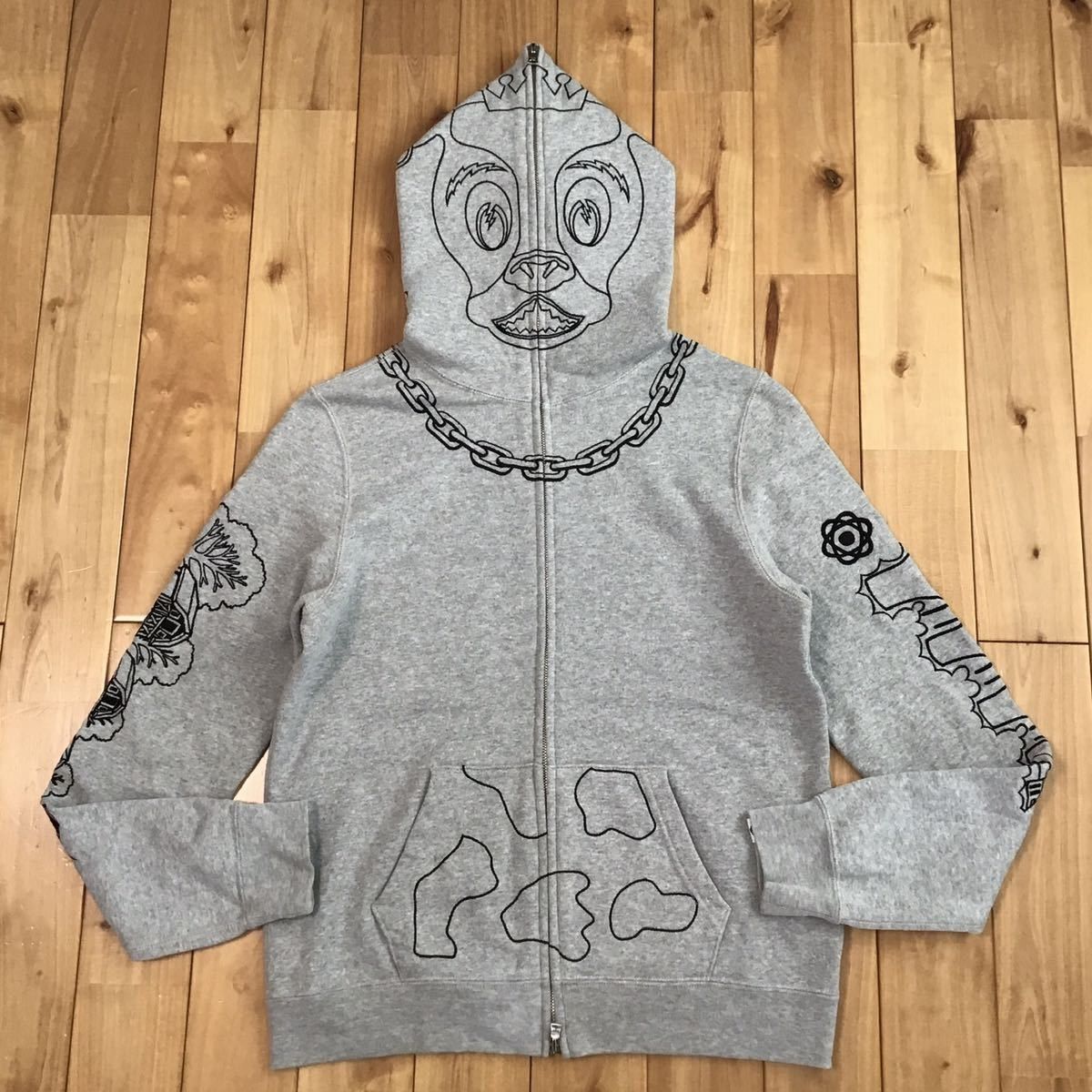 image of Bape Holstein Full Zip Hoodie Ladies A Bathing Ape Nigo in Grey, Women's (Size Small)