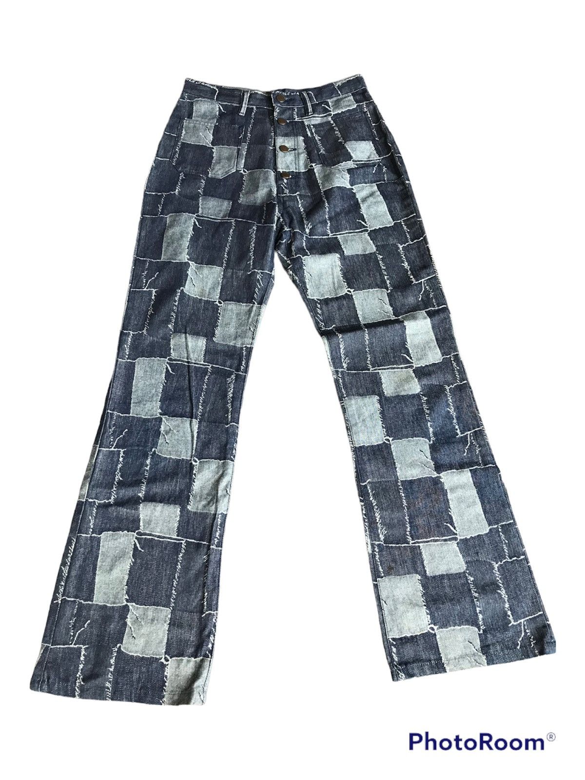Hysteric Glamour Flare jeans patchwork denim Japan 🇯🇵 boot cut vintage Size US 29 - 2 Thumbnail