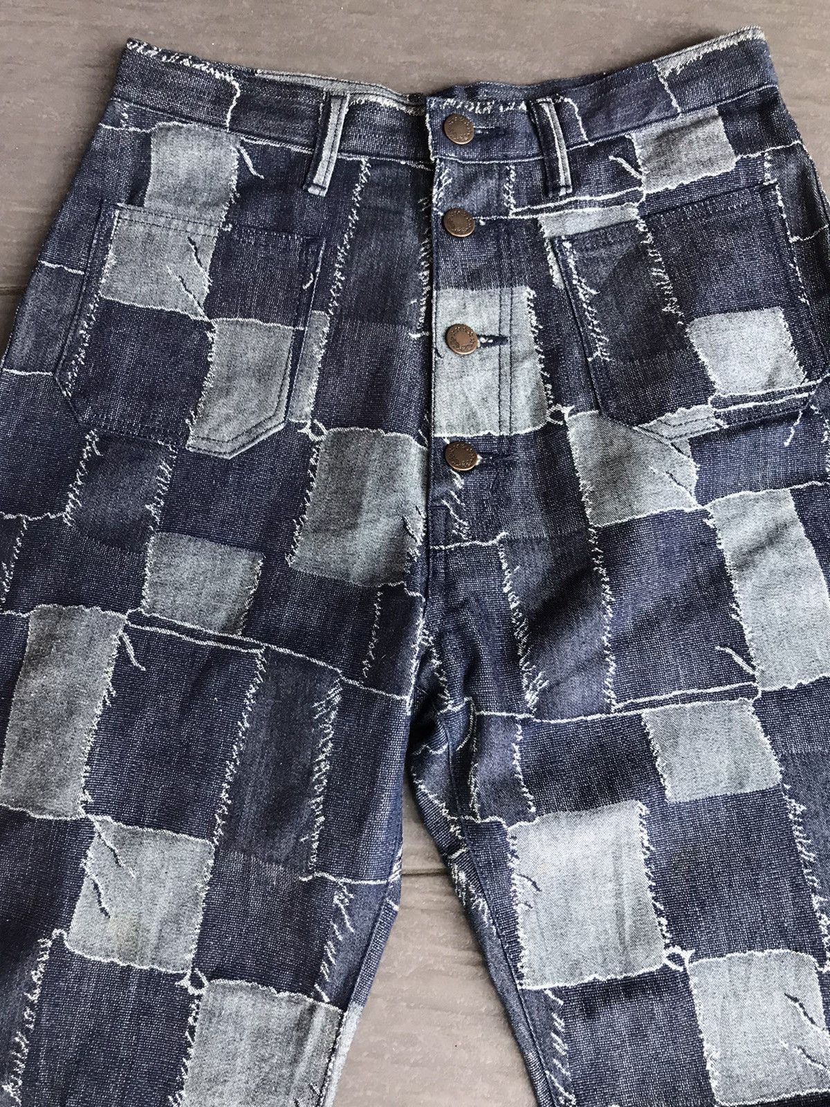 Hysteric Glamour Flare jeans patchwork denim Japan 🇯🇵 boot cut vintage Size US 29 - 3 Thumbnail