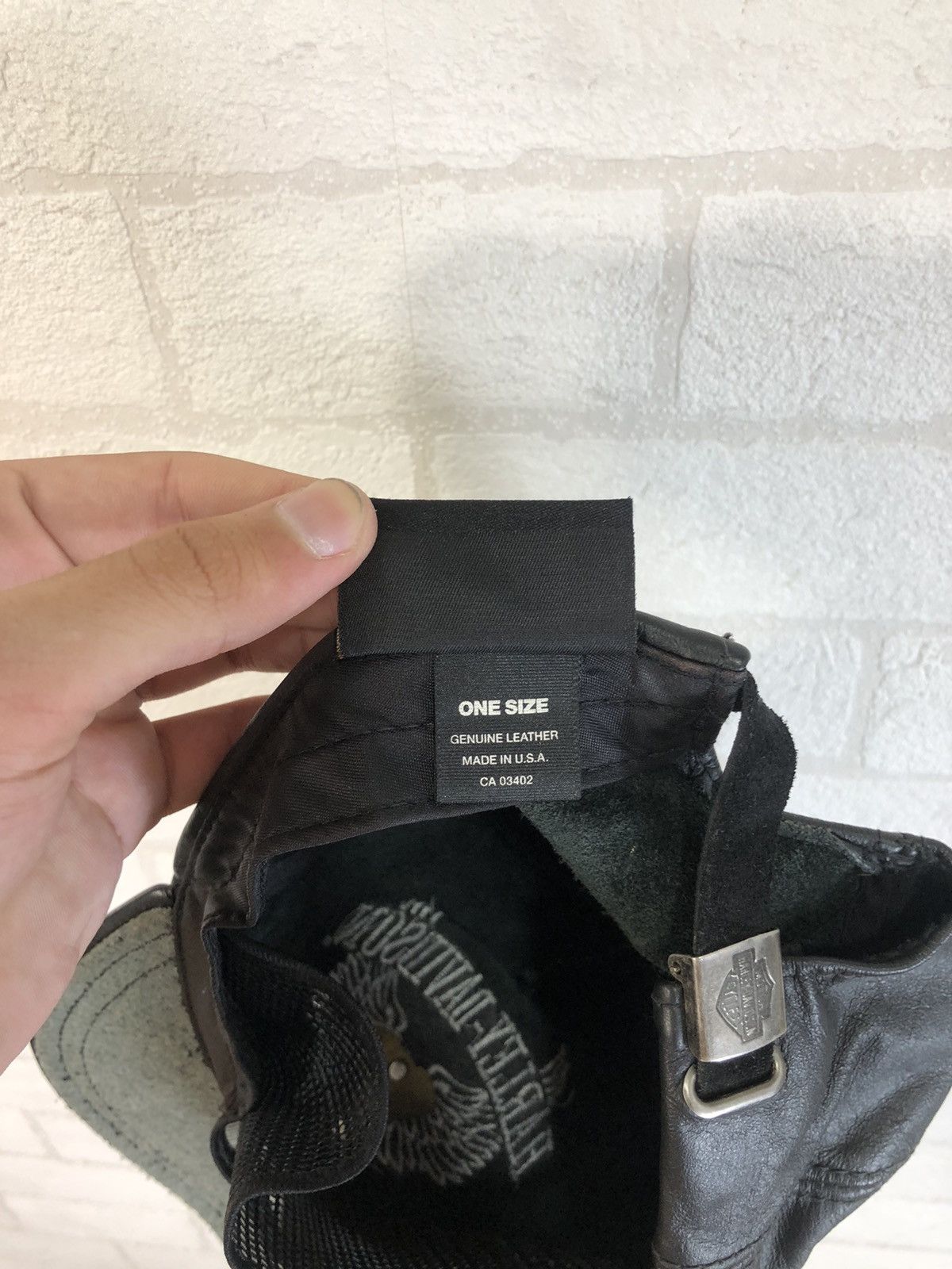 Genuine Leather × Harley Davidson × Vintage vintage Harley Davidson hat simulated leather racing embroid Size ONE SIZE - 10 Thumbnail