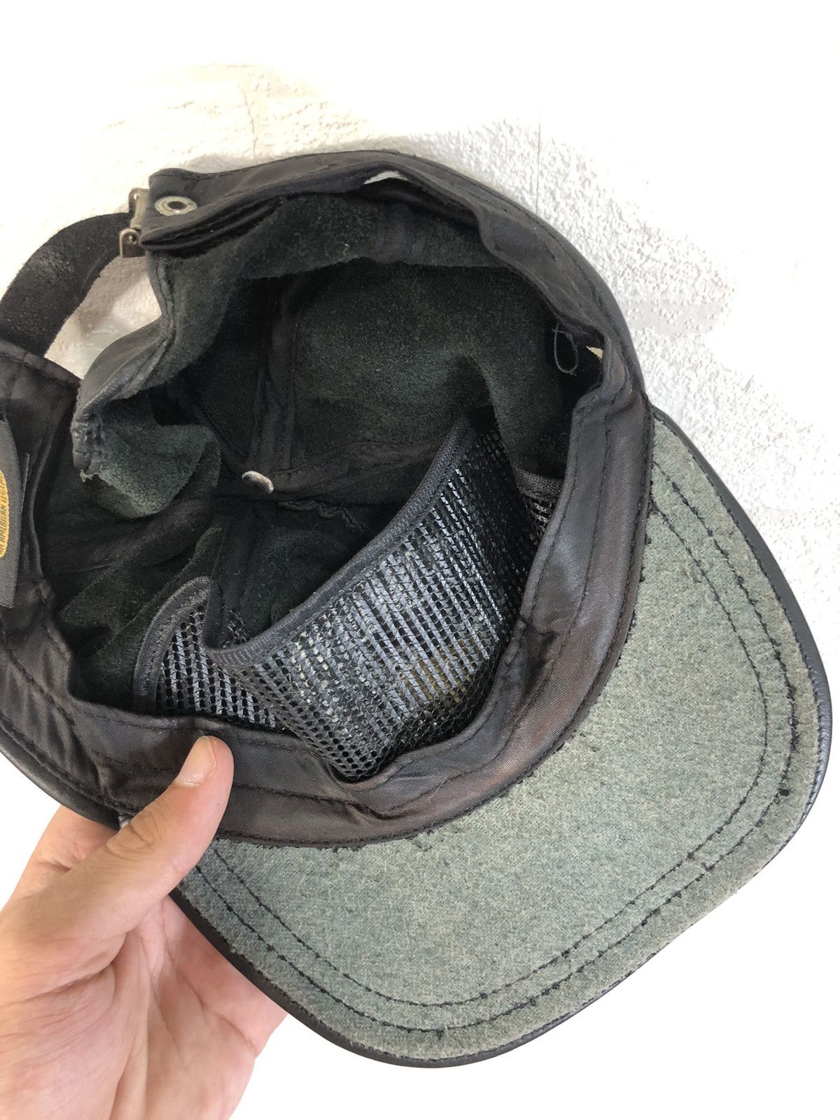 Genuine Leather × Harley Davidson × Vintage vintage Harley Davidson hat simulated leather racing embroid Size ONE SIZE - 12 Thumbnail