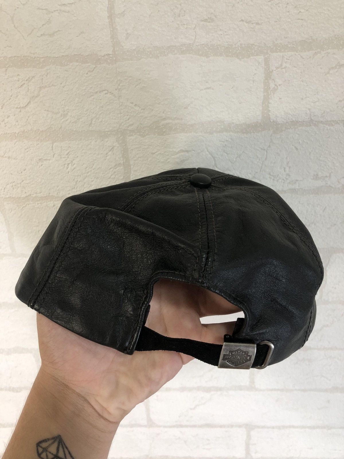 Genuine Leather × Harley Davidson × Vintage vintage Harley Davidson hat simulated leather racing embroid Size ONE SIZE - 6 Thumbnail