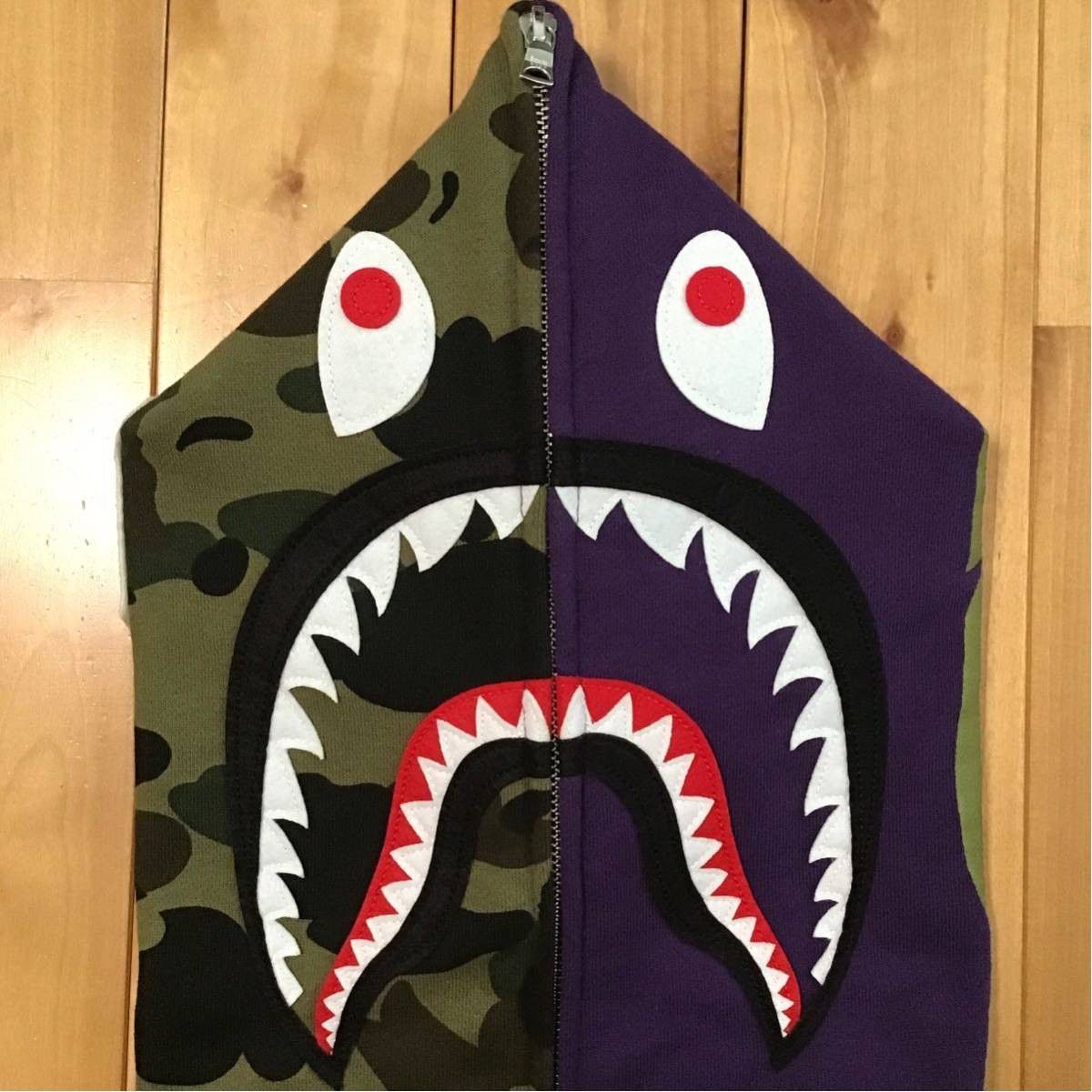 Bape BAPE purple × 1st camo green shark full zip hoodie ape Size US M / EU 48-50 / 2 - 3 Thumbnail