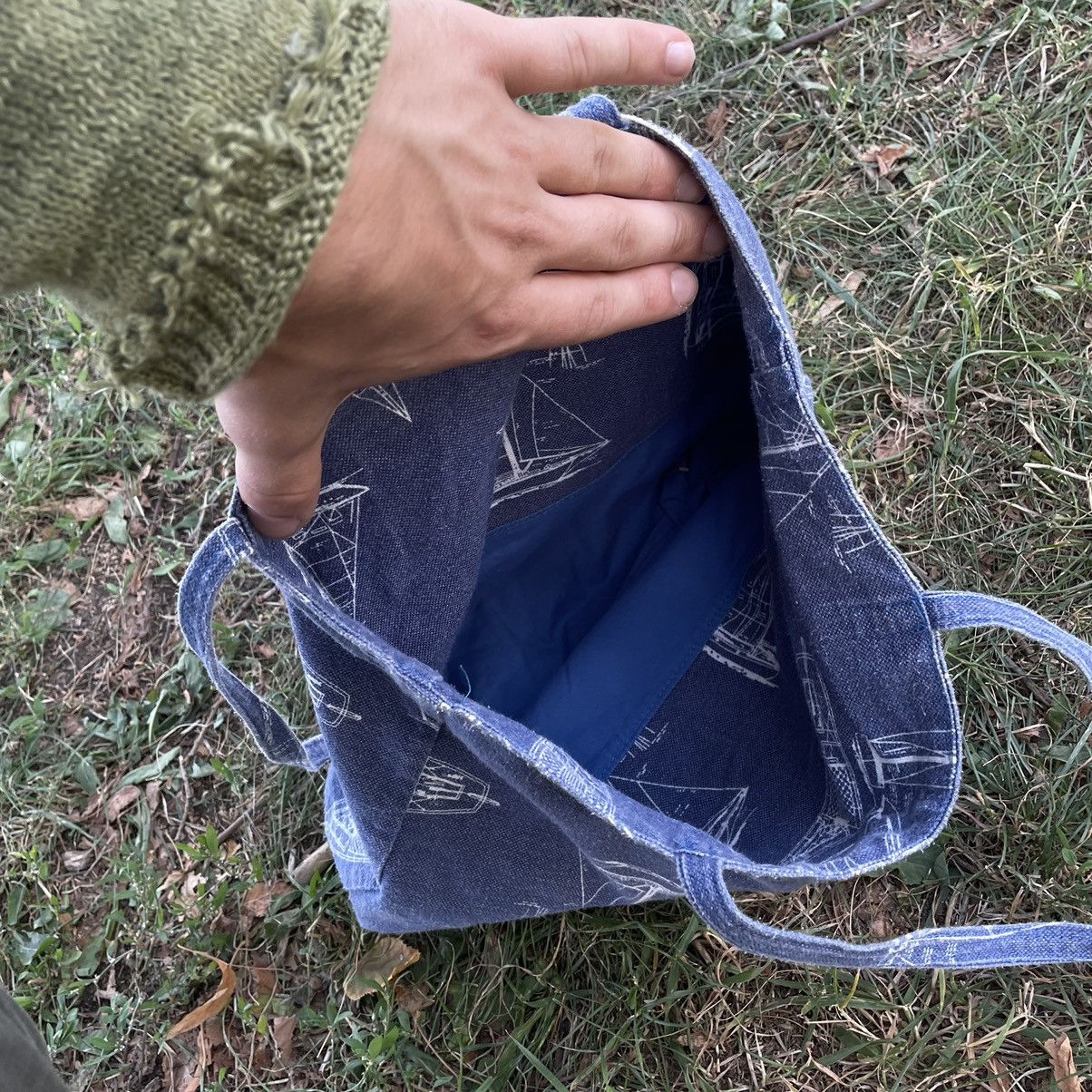 Vintage Vintage Y2K Sailboat Print Tote Bag Preppy Coastal Grunge OS Size ONE SIZE - 5 Thumbnail