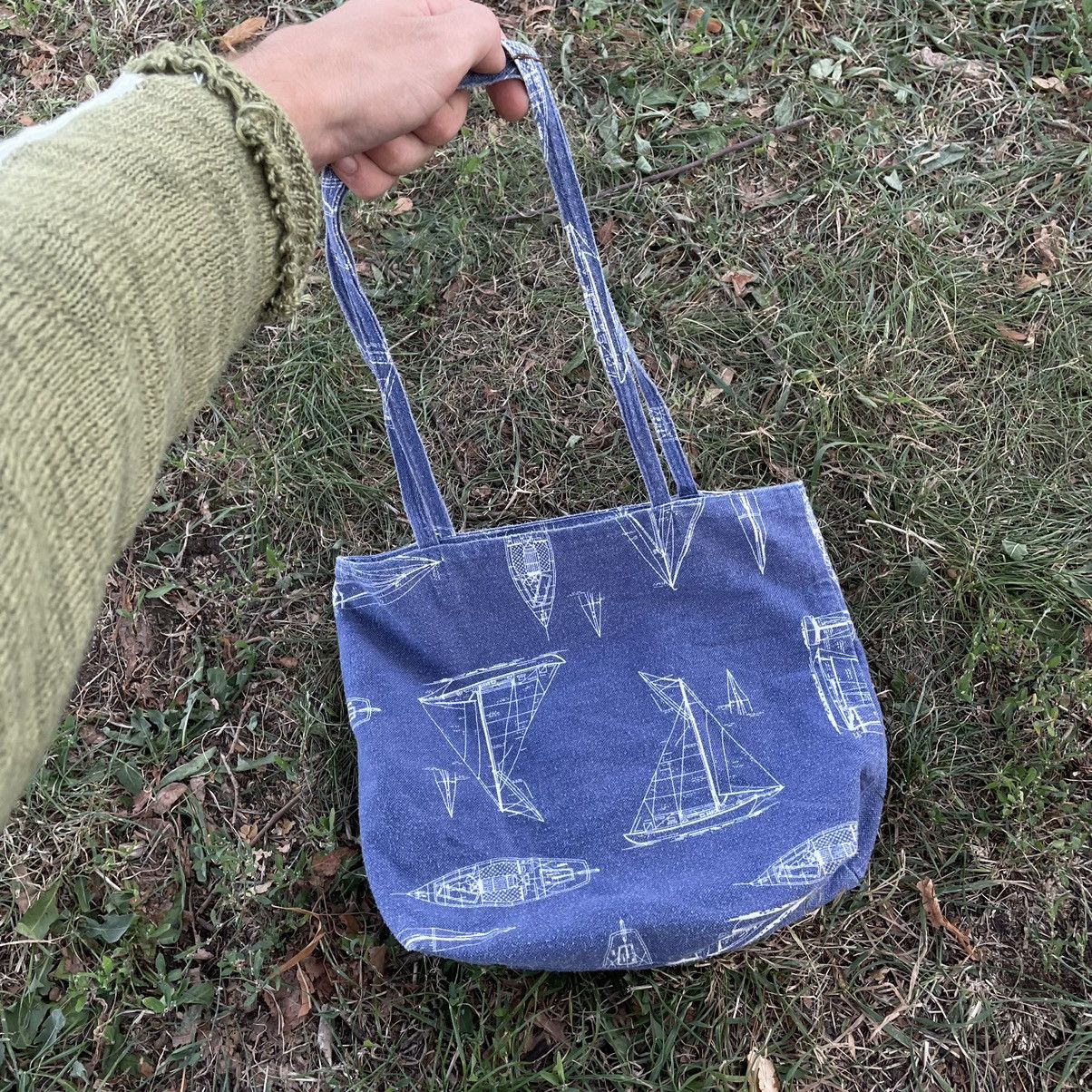 Vintage Vintage Y2K Sailboat Print Tote Bag Preppy Coastal Grunge OS Size ONE SIZE - 4 Thumbnail