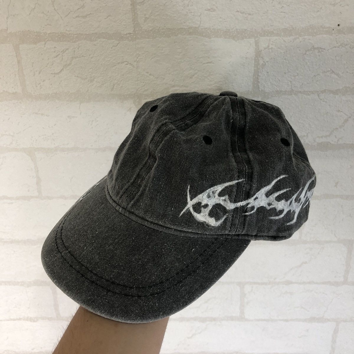 Japanese Brand × Vintage Vintage 90s Fire Baseball Cap Hat Striped Avant Gard Printed Size ONE SIZE - 2 Thumbnail