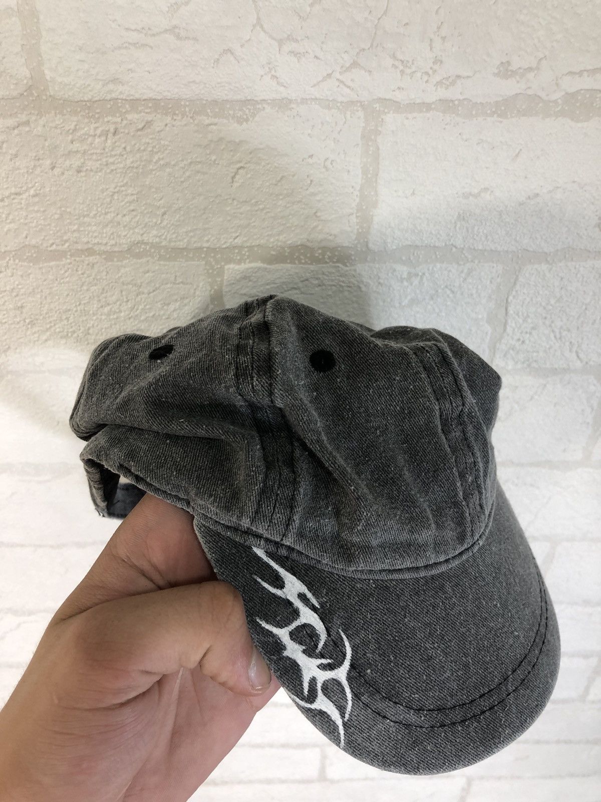 Japanese Brand × Vintage Vintage 90s Fire Baseball Cap Hat Striped Avant Gard Printed Size ONE SIZE - 10 Thumbnail