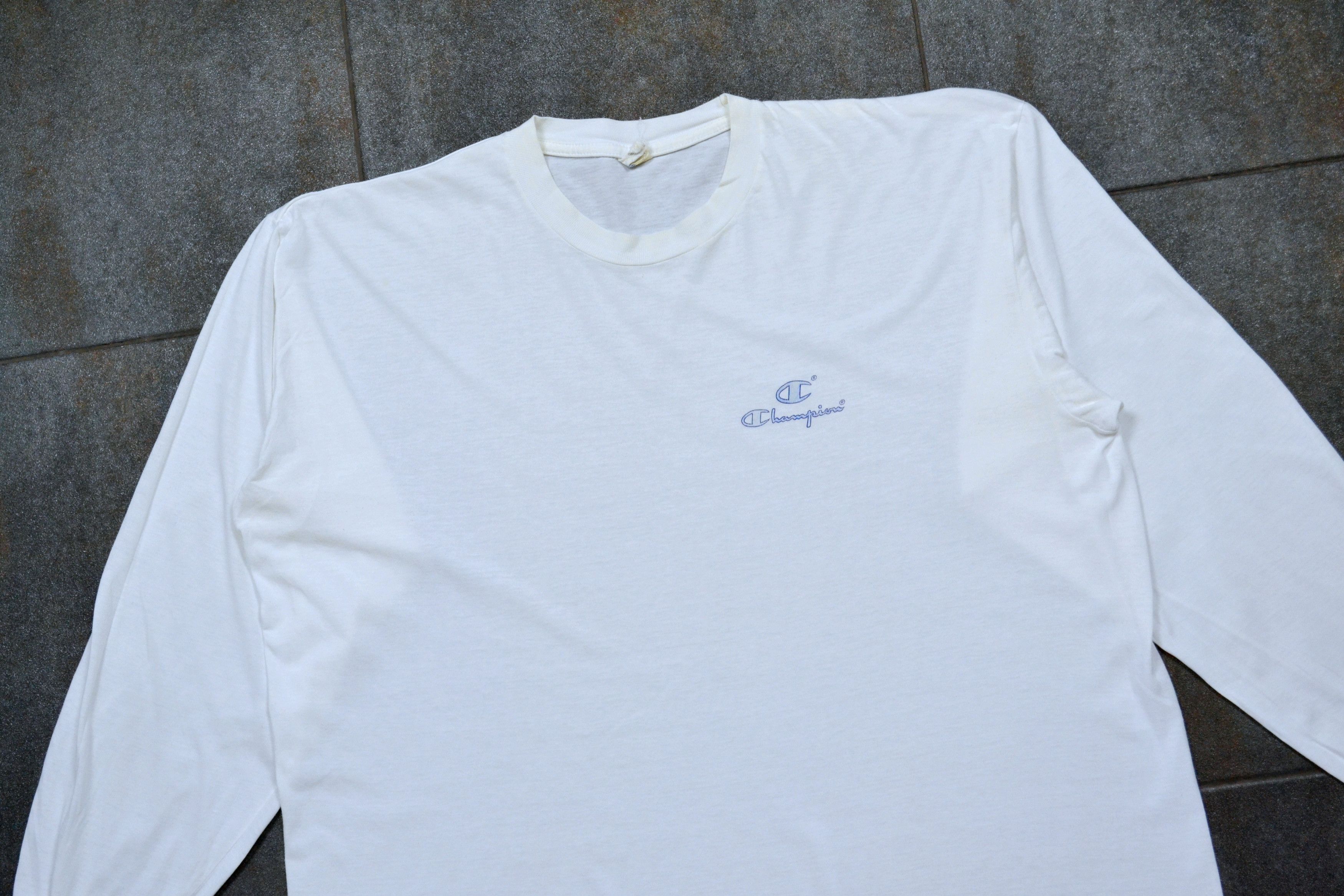 Champion × Vintage 80s Vintage Champion USA Logo White Long Sleeve T Shirt Size US XL / EU 56 / 4 - 5 Thumbnail