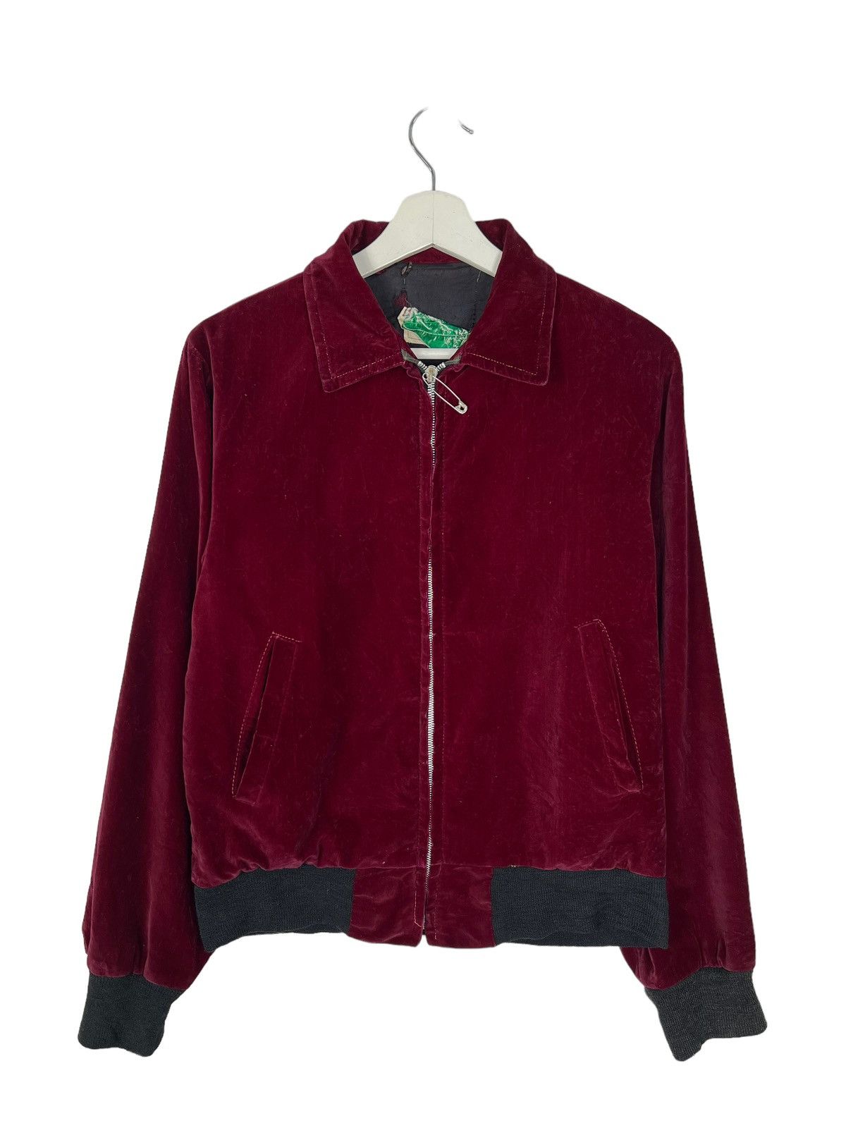 Vintage 🔥 VINTAGE 50s SPORTSMAN OUTWEAR VELVET BOMBER JACKET CROWN Size US M / EU 48-50 / 2 - 5 Thumbnail