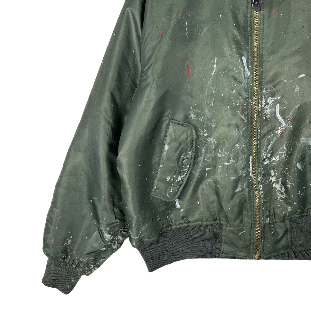 Japanese Brand × Rothco × Vintage 🔥 RIOT VINTAGE ROTHCO PAIN SPLASH MA-1 BOMBER JACKET Size US M / EU 48-50 / 2 - 2 Thumbnail